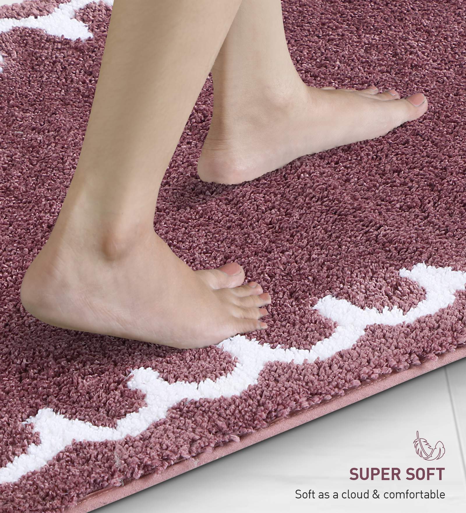 Scallop Anti-skid Ultra Absorbent Bath Mat Strawberry