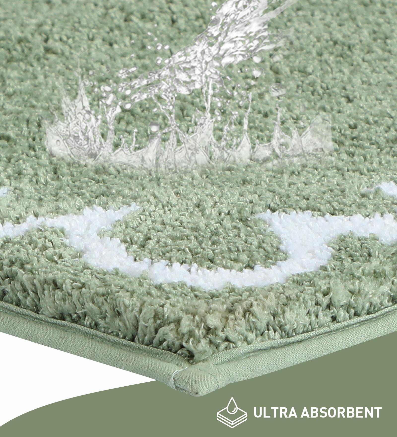 Scallop Anti-skid Ultra Absorbent Bath Mat Sage