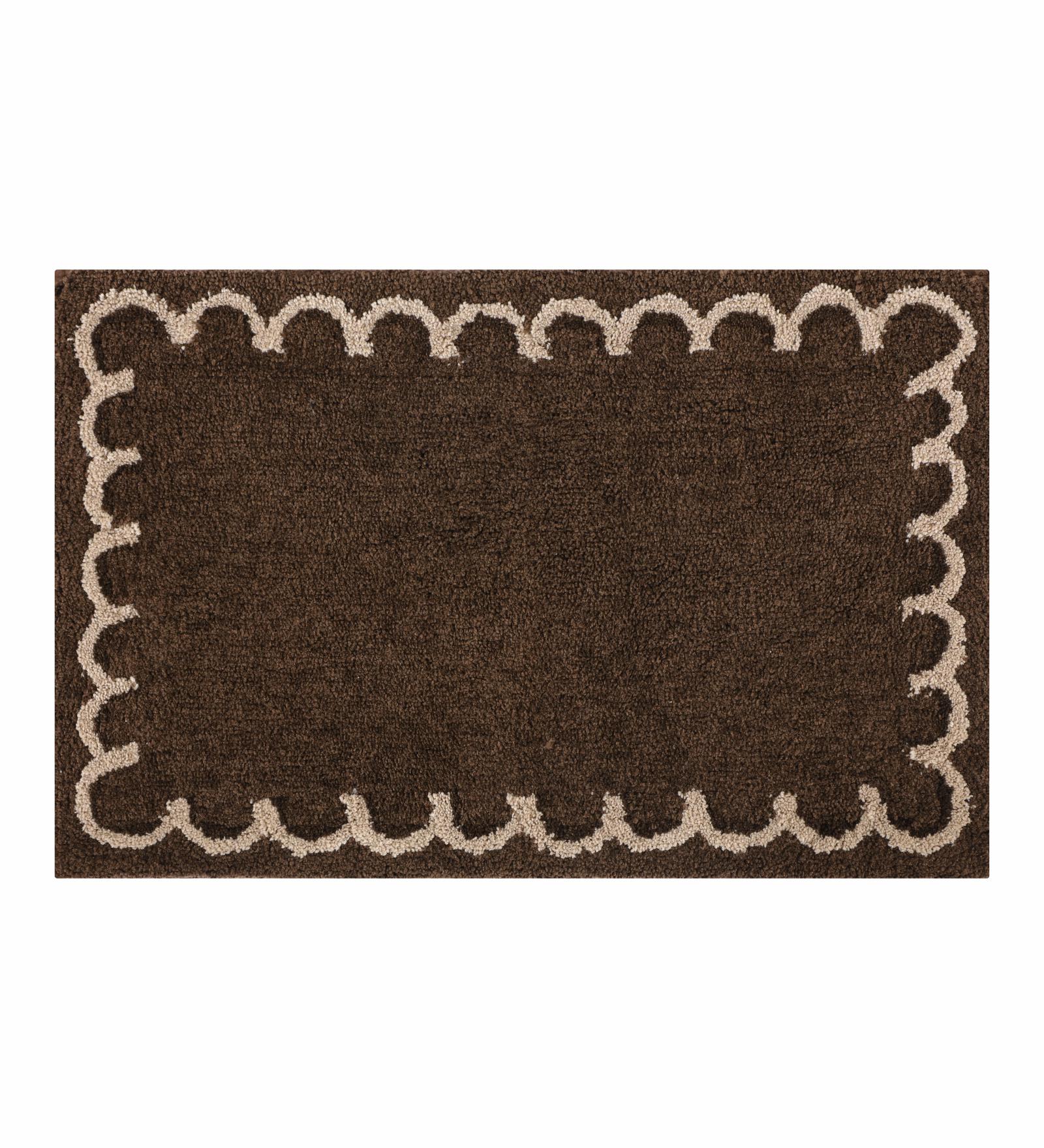 Scallop Anti-skid Ultra Absorbent Bath Mat Chocolate