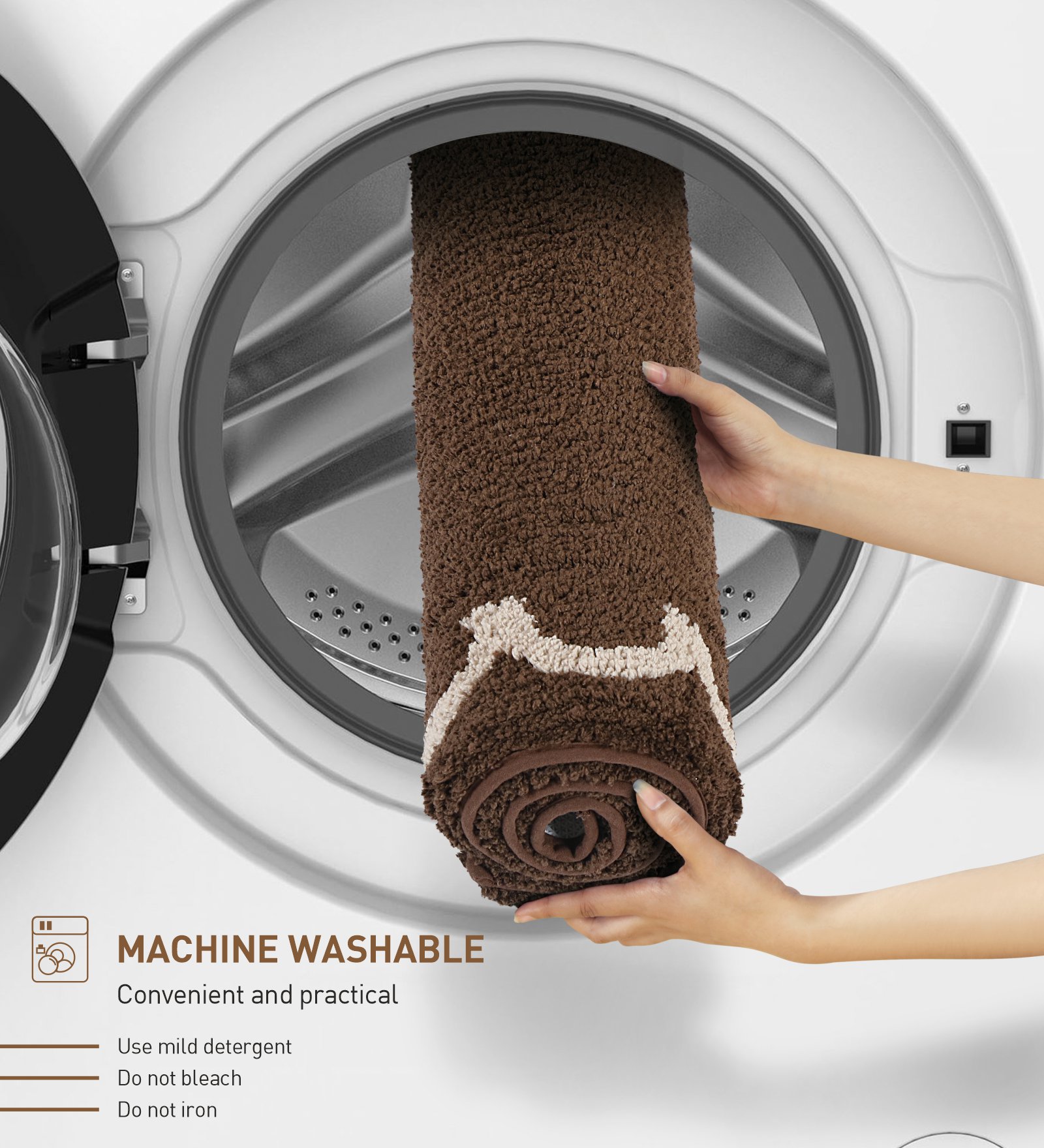 Scallop Anti-skid Ultra Absorbent Bath Mat Chocolate