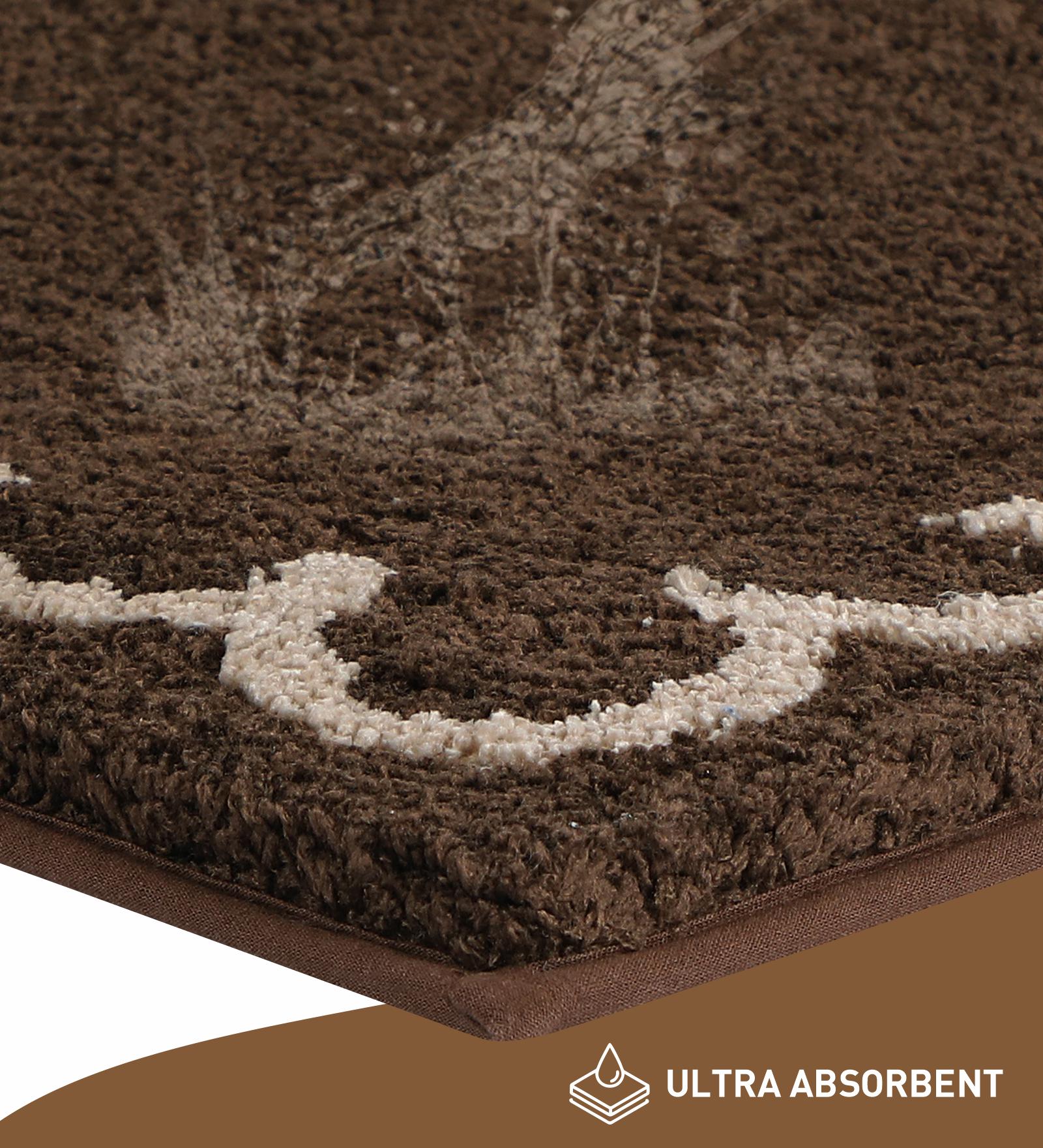 Scallop Anti-skid Ultra Absorbent Bath Mat Chocolate