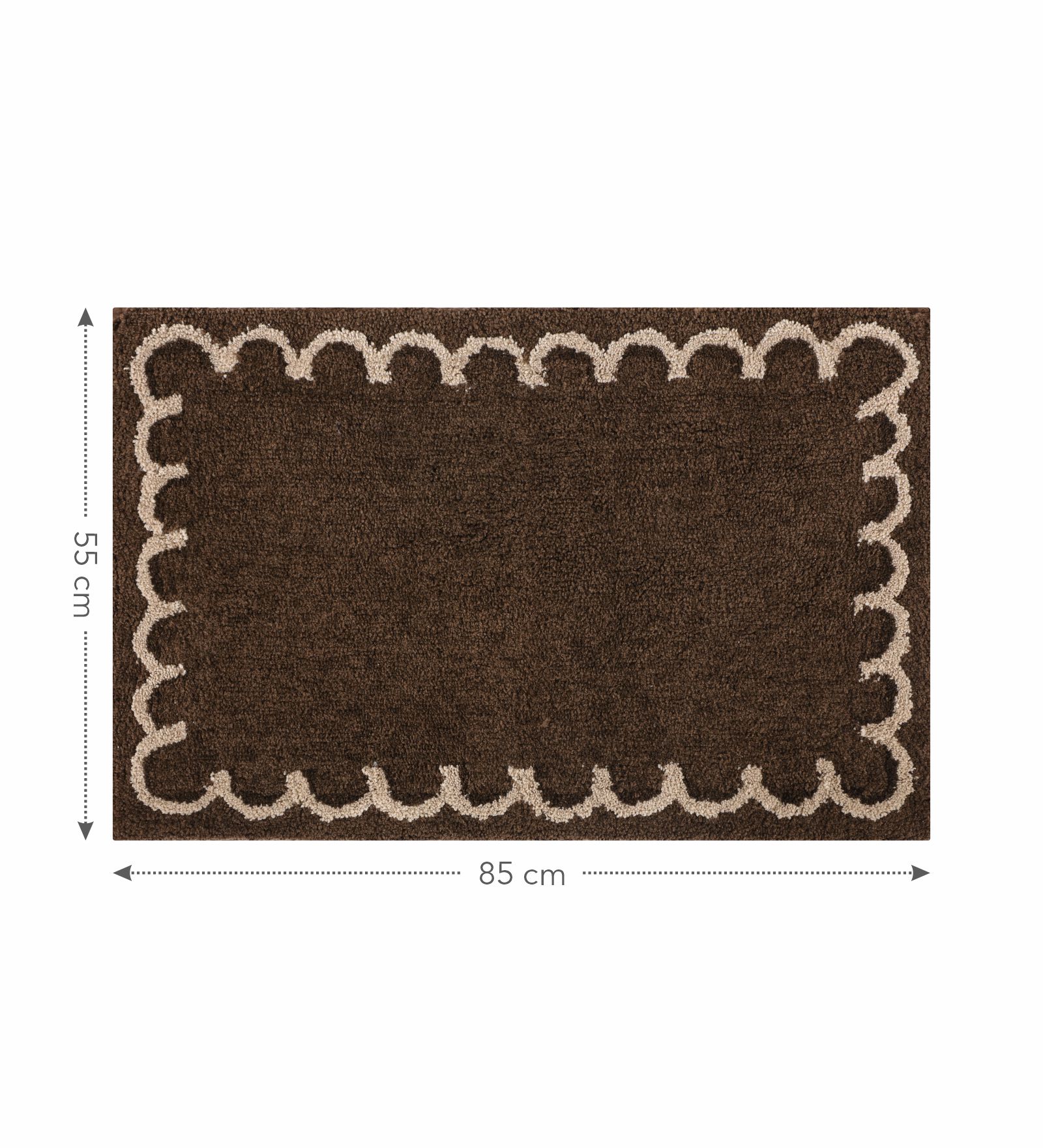 Scallop Anti-skid Ultra Absorbent Bath Mat Chocolate