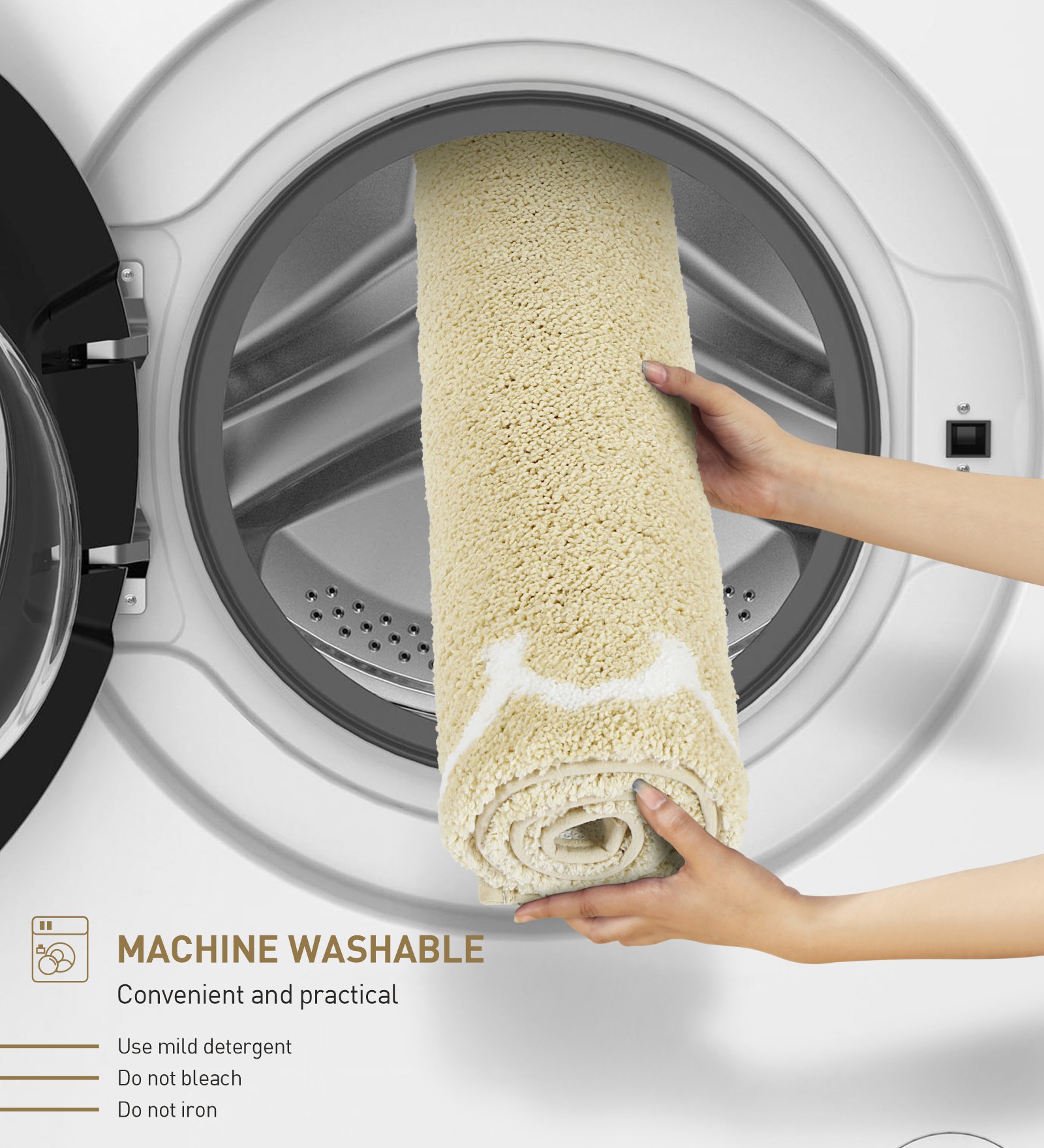 Scallop Anti-skid Ultra Absorbent Bath Mat Sandshell