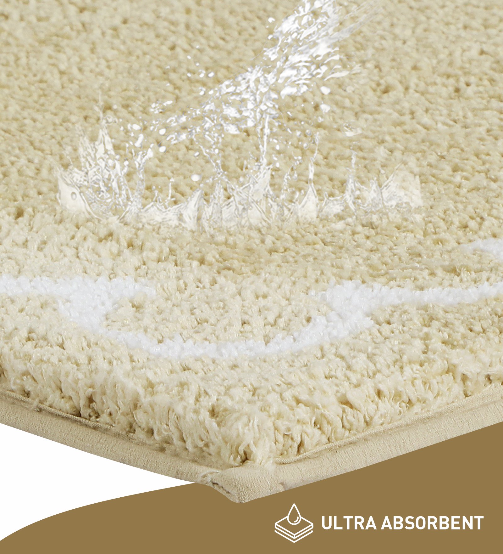 Scallop Anti-skid Ultra Absorbent Bath Mat Sandshell