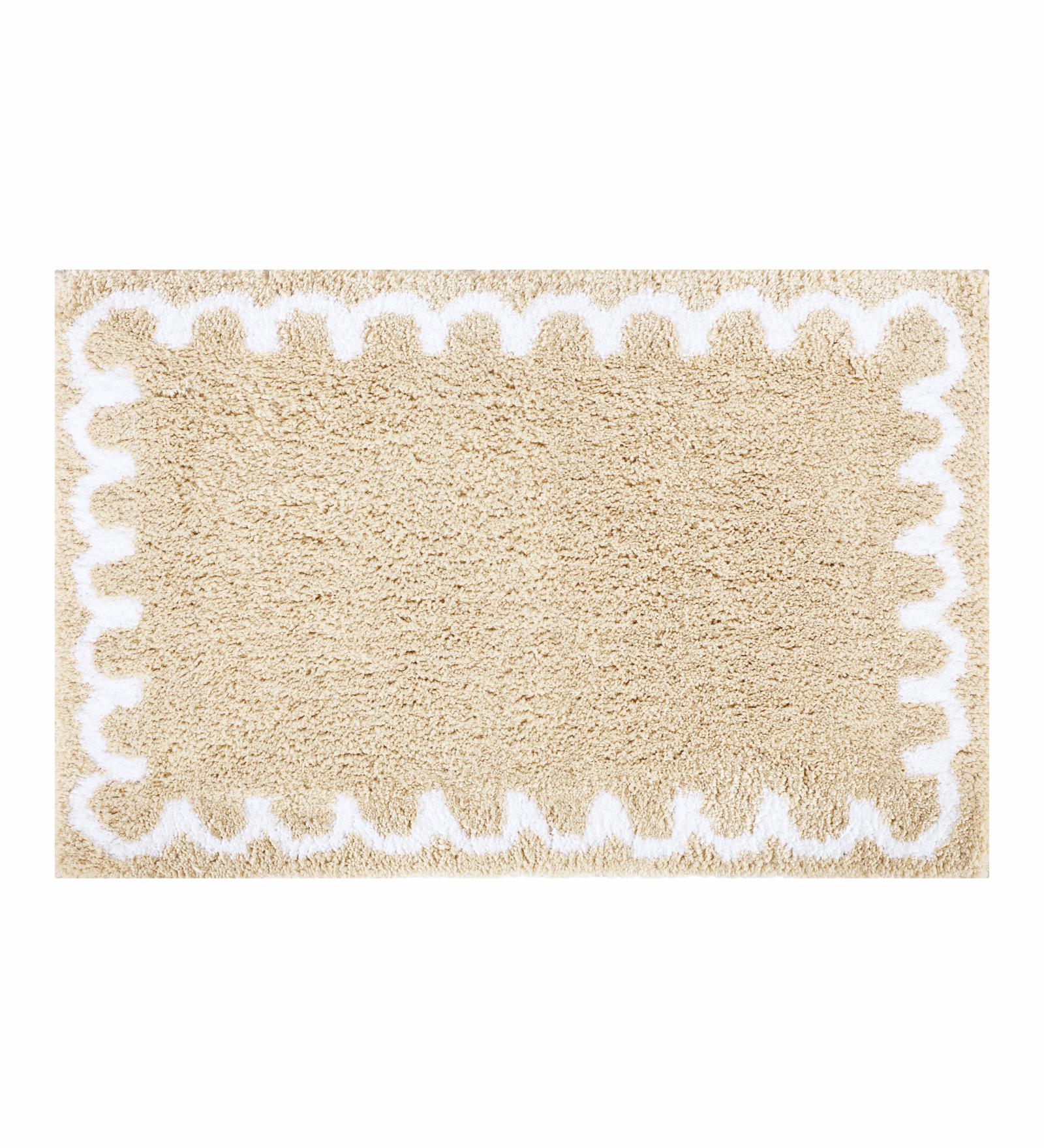 Scallop Anti-skid Ultra Absorbent Bath Mat Beige