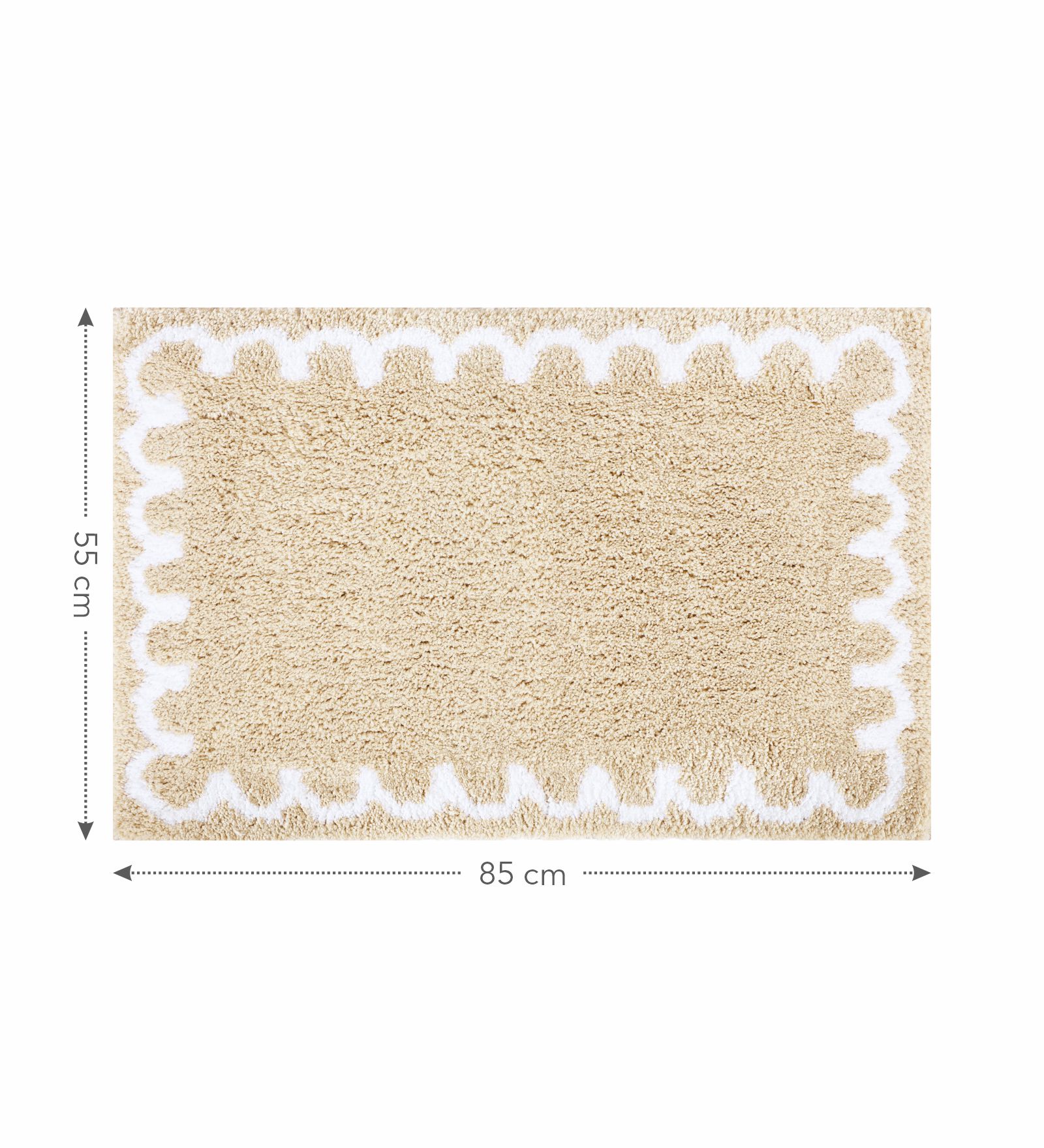 Scallop Anti-skid Ultra Absorbent Bath Mat Beige