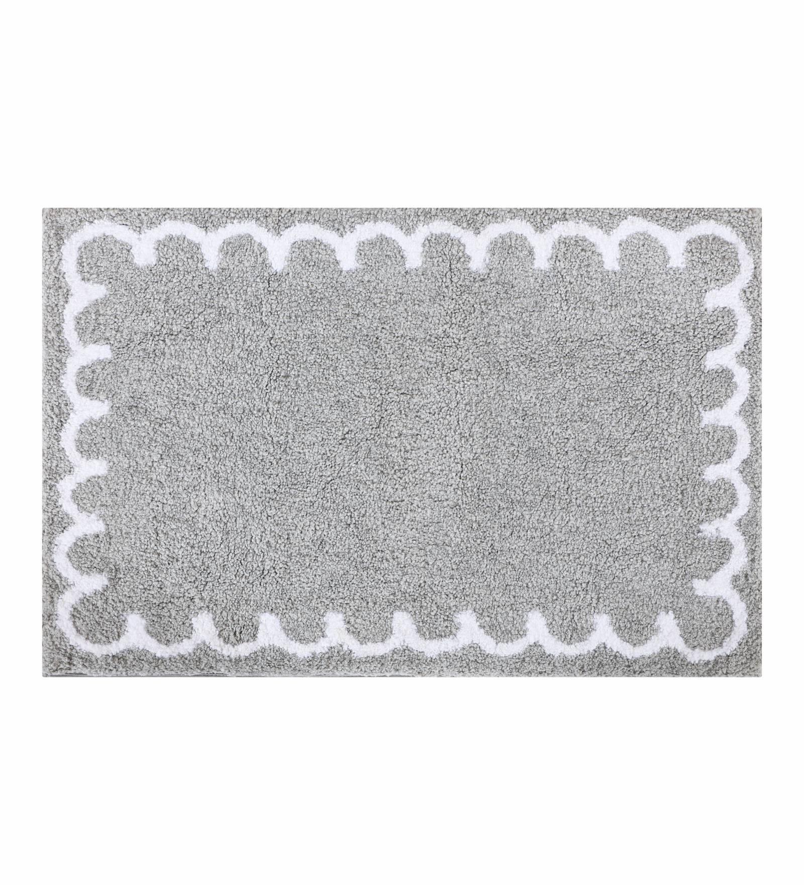 Scallop Anti-skid Ultra Absorbent Bath Mat Silver