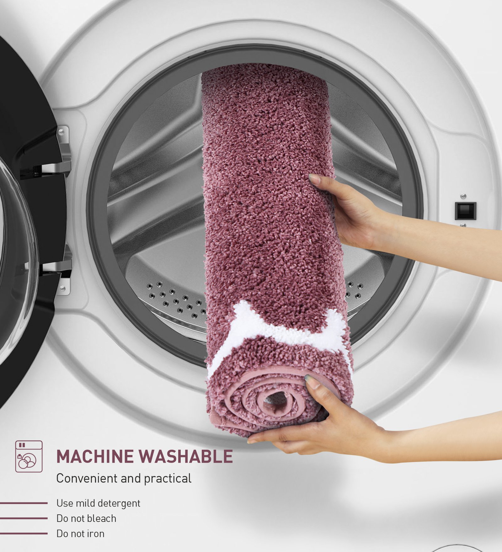 Scallop Anti-skid Ultra Absorbent Bath Mat Strawberry