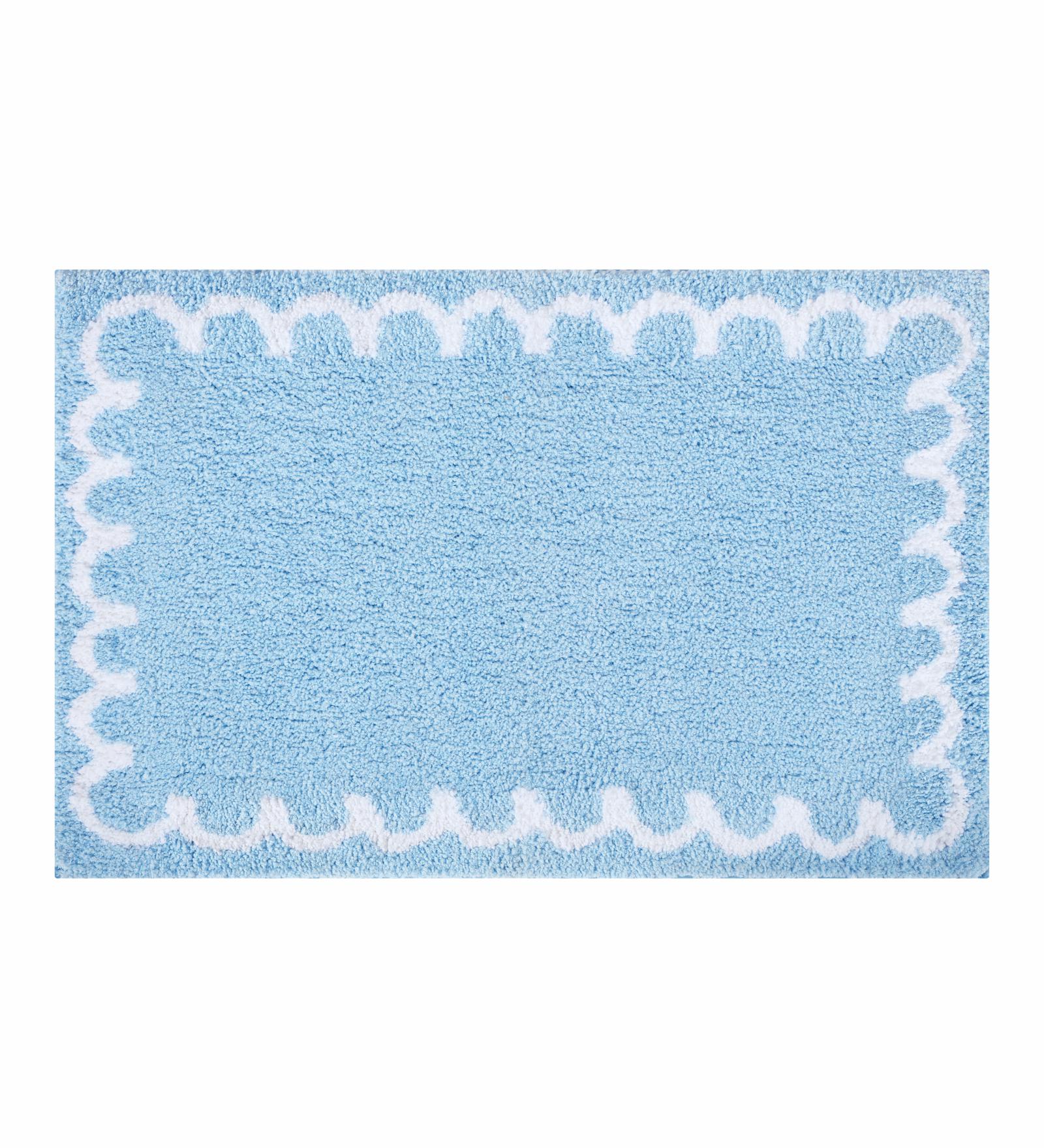 Scallop Anti-skid Ultra Absorbent Bath Mat Sky Blue