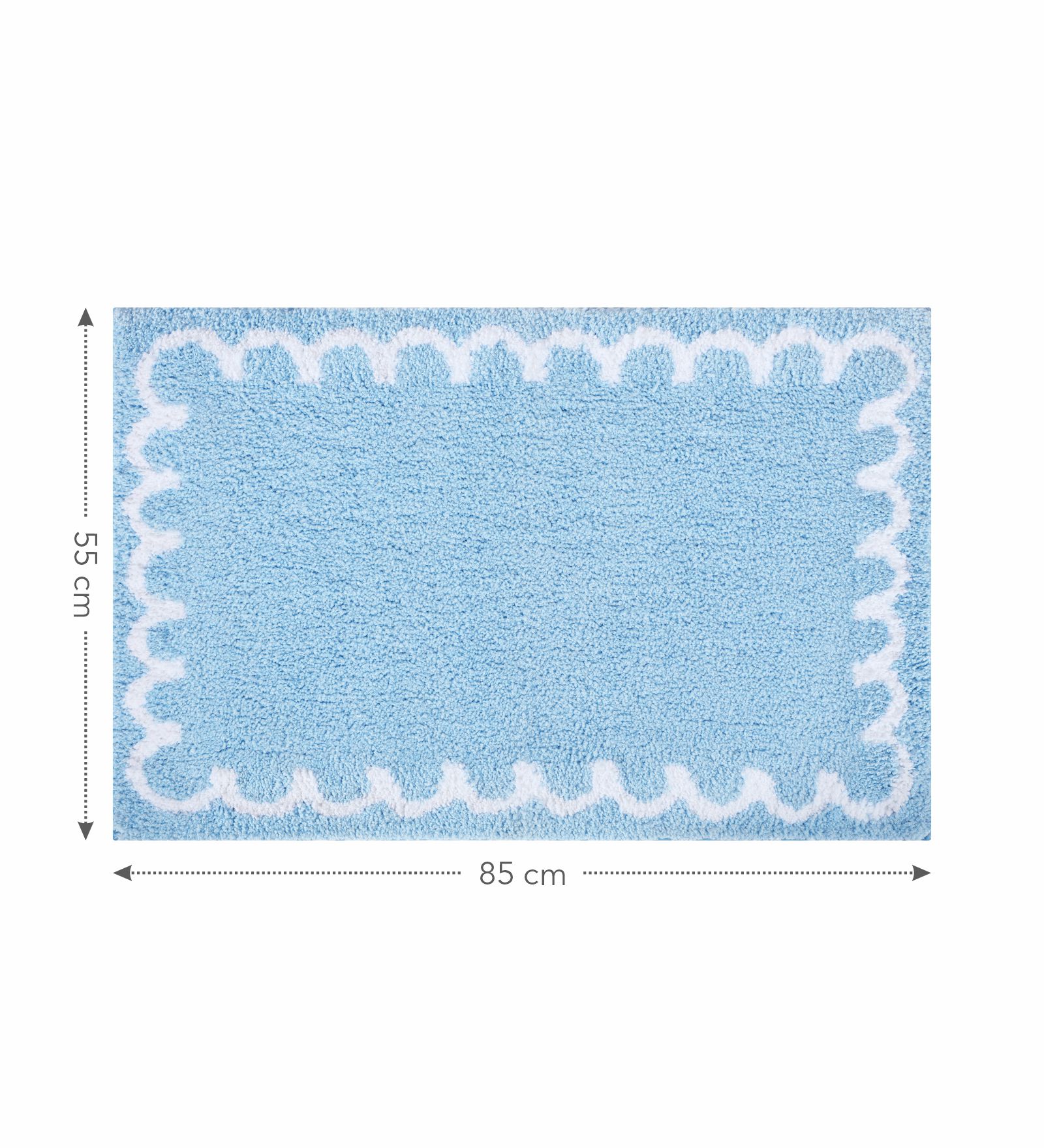 Scallop Anti-skid Ultra Absorbent Bath Mat Sky Blue