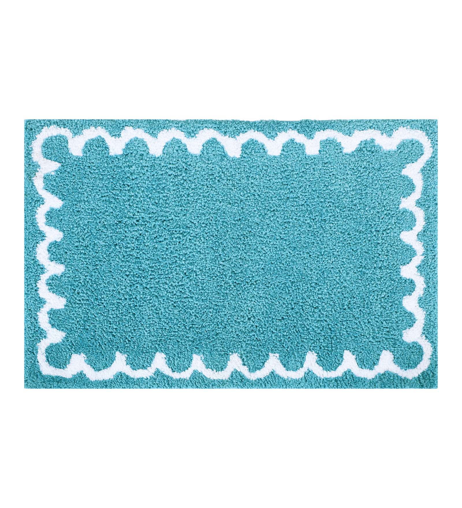 Scallop Anti-skid Ultra Absorbent Bath Mat Teal
