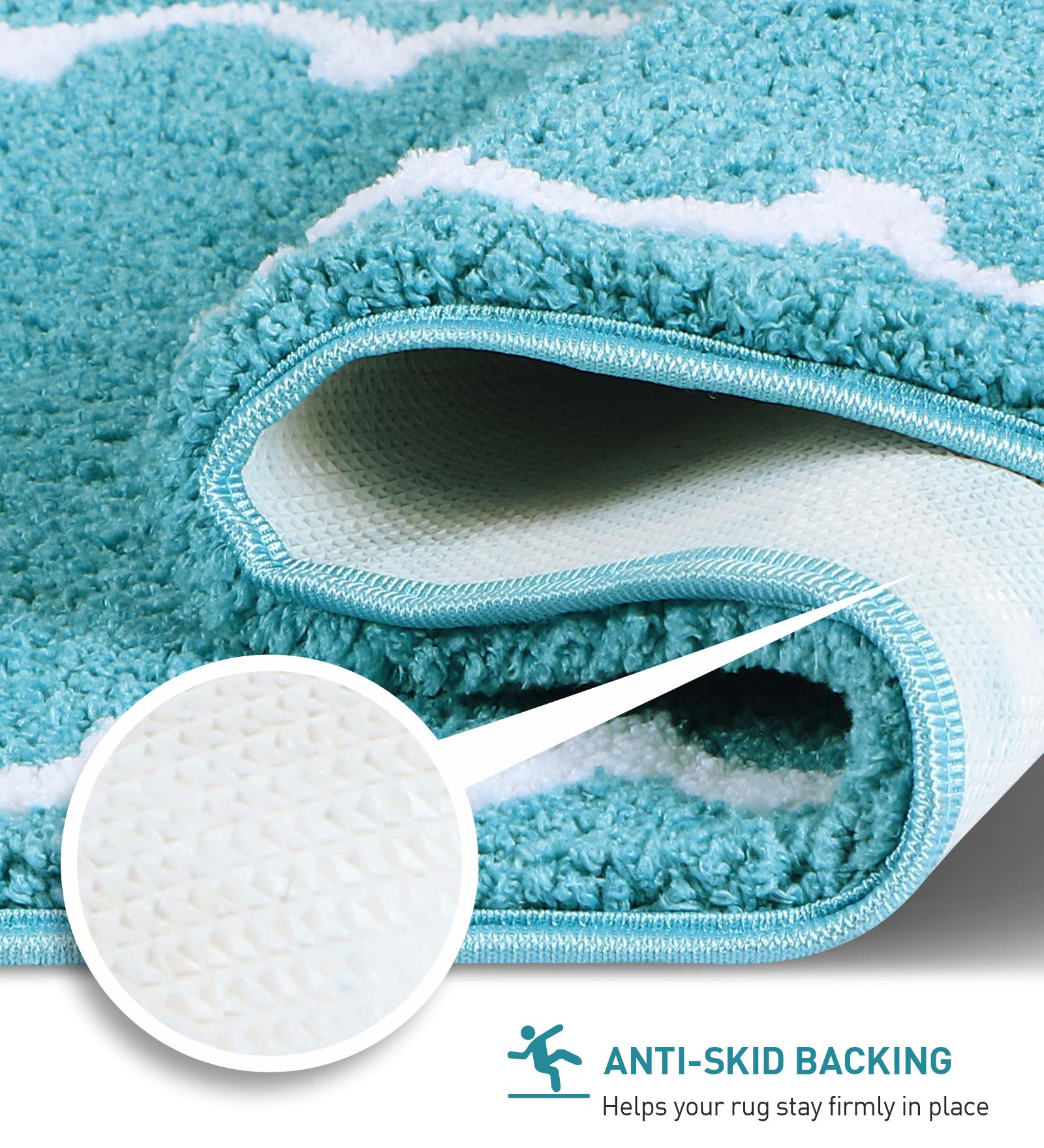 Scallop Anti-skid Ultra Absorbent Bath Mat Teal