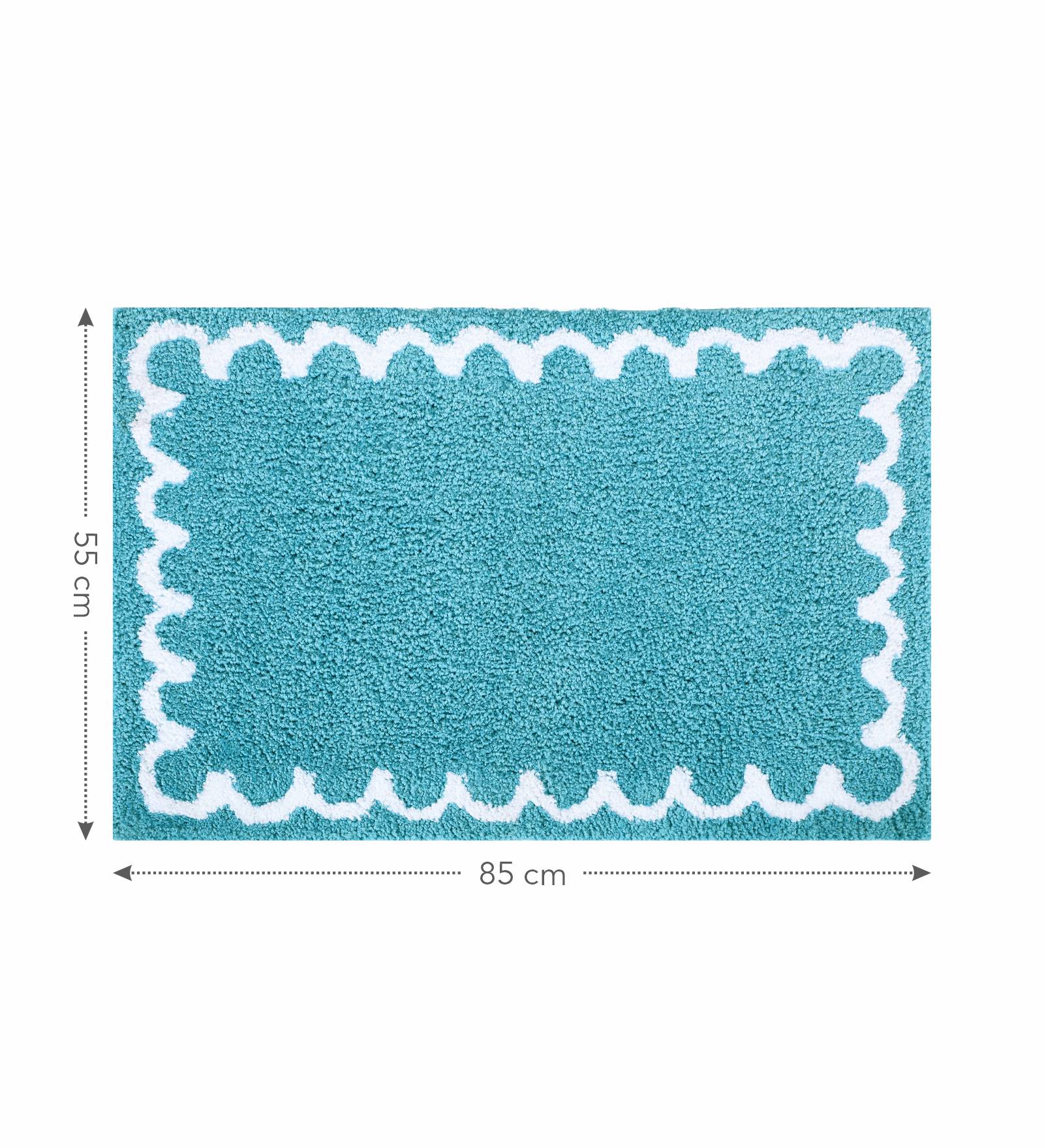 Scallop Anti-skid Ultra Absorbent Bath Mat Teal