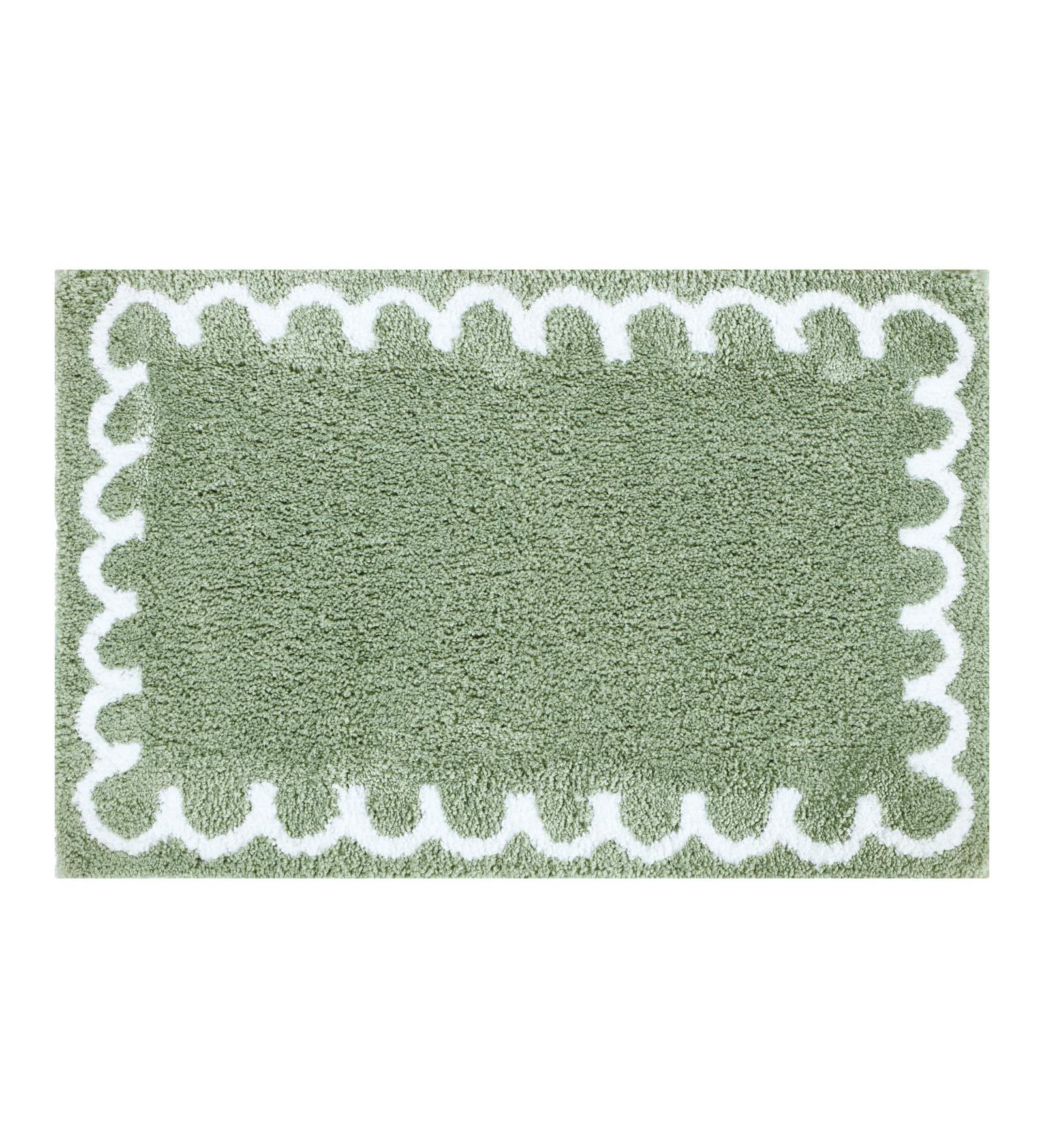 Scallop Anti-skid Ultra Absorbent Bath Mat Sage