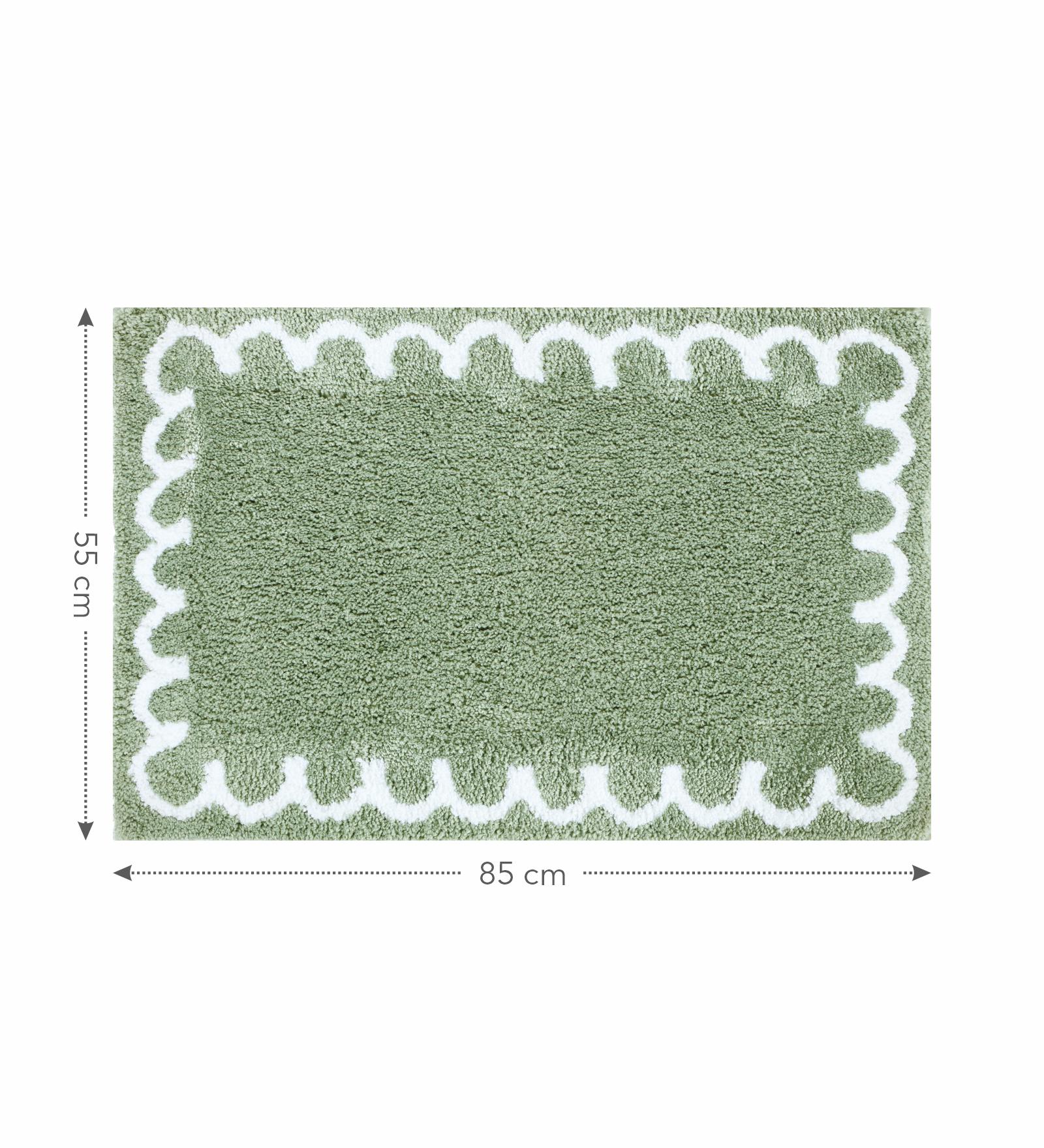 Scallop Anti-skid Ultra Absorbent Bath Mat Sage