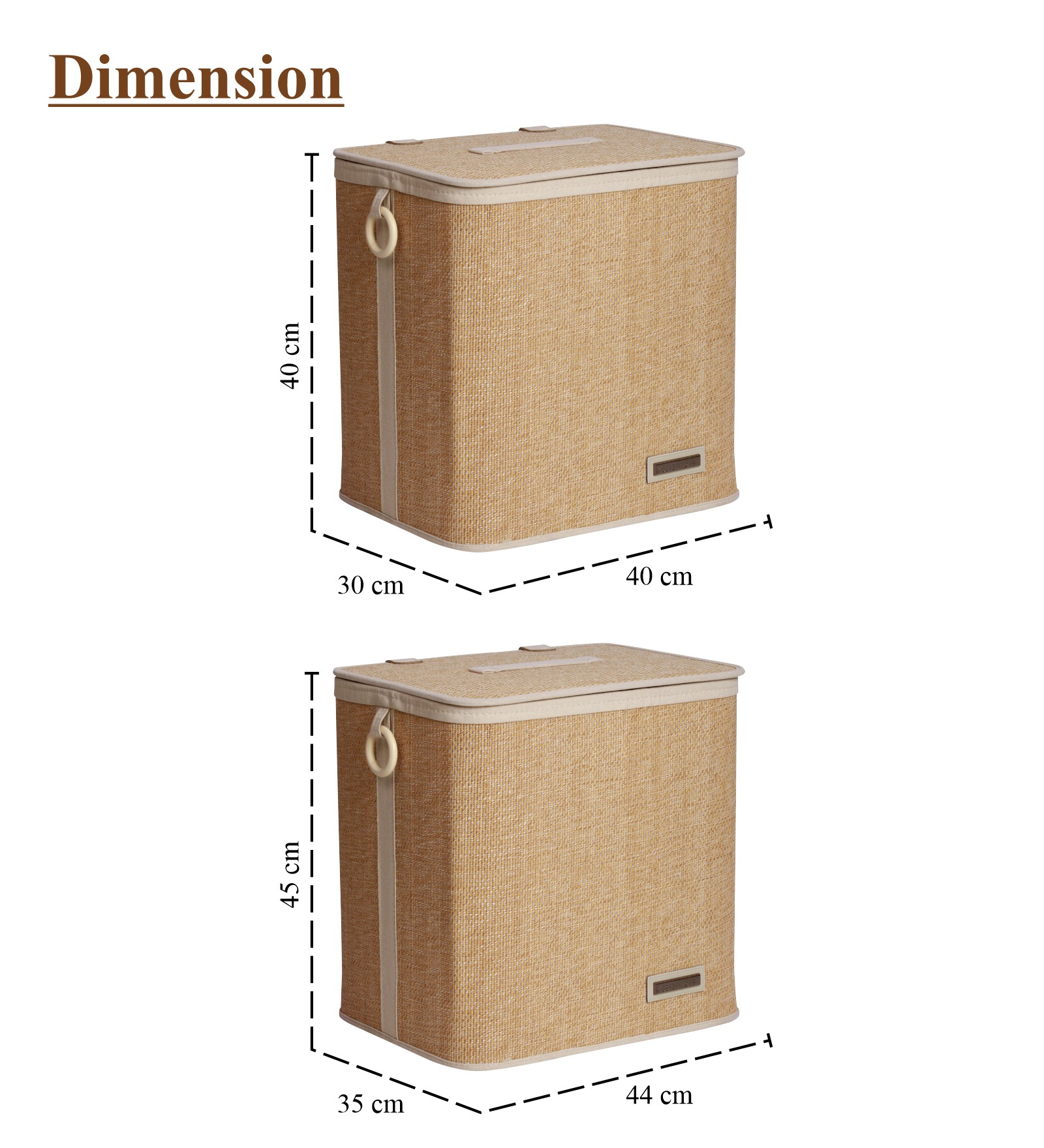 Sophia Set of 2 Laundry Basket Storage Basket Brown and White