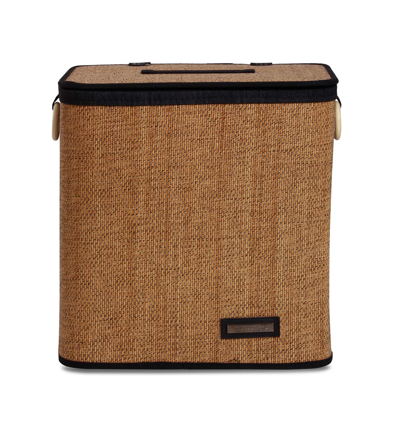 Sophia Laundry Basket Storage Brown and Black