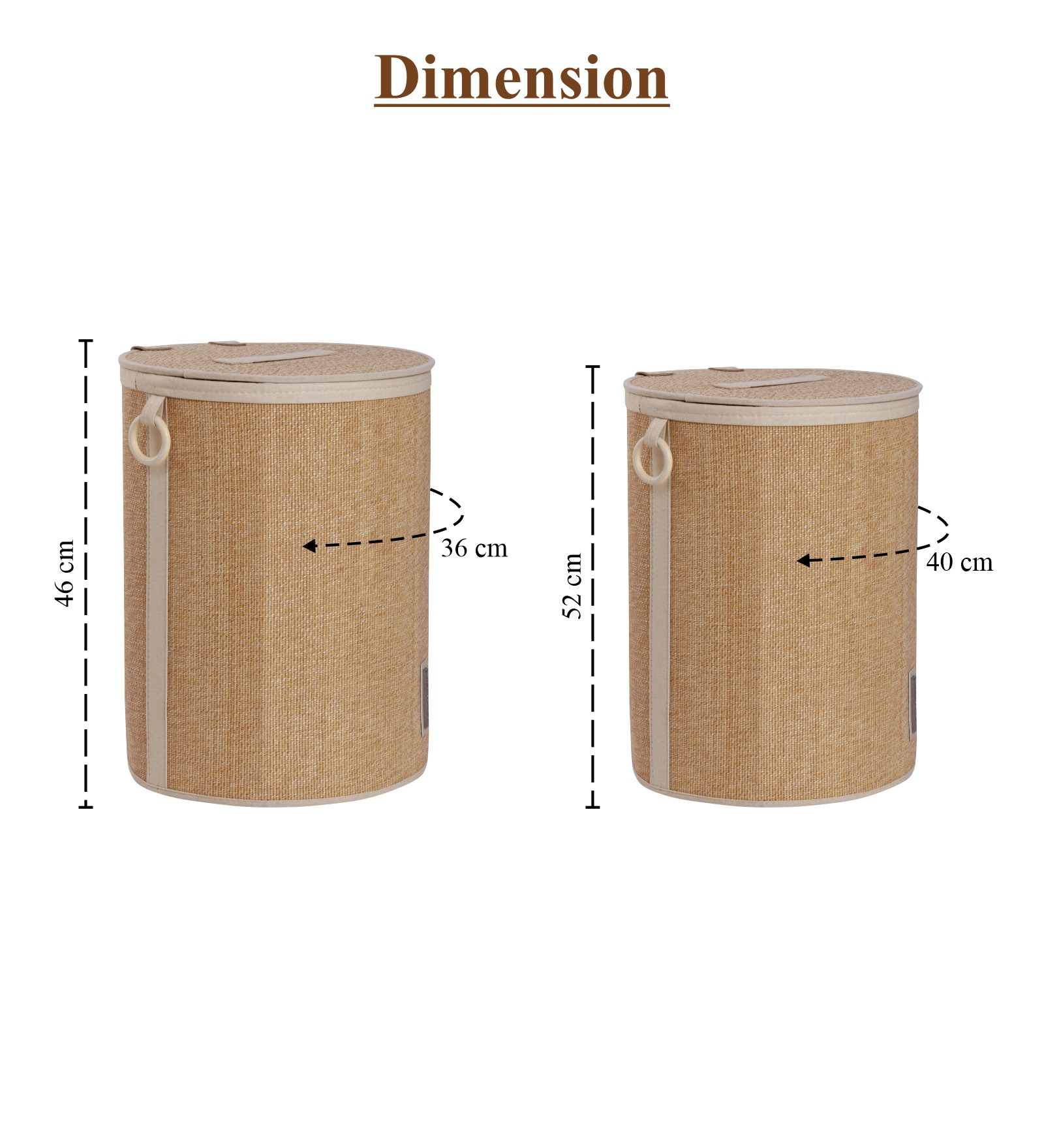 Sophia Set of 2 Laundry Basket Storage Brown and White