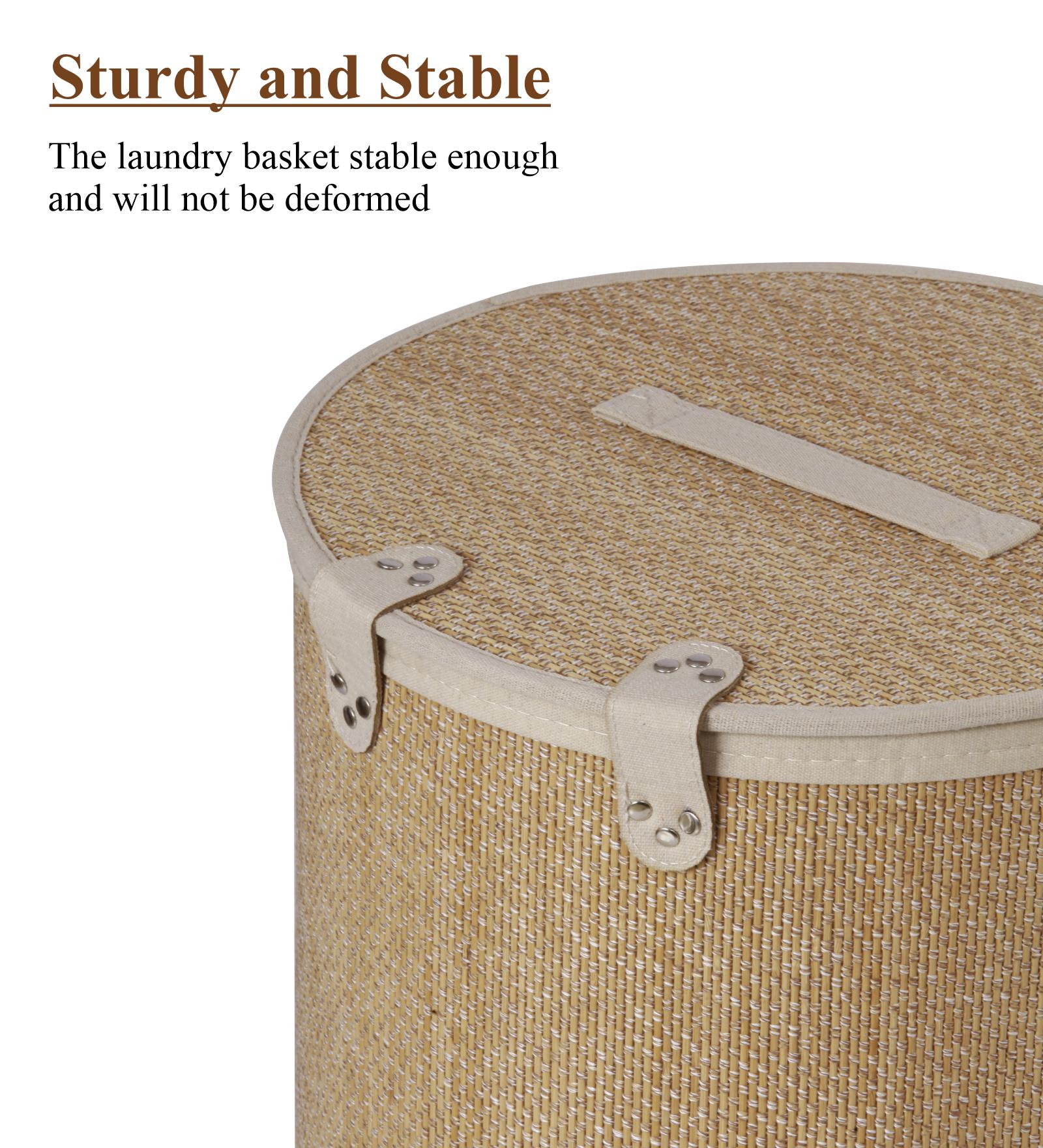 Sophia Laundry Basket Storage Brown and White