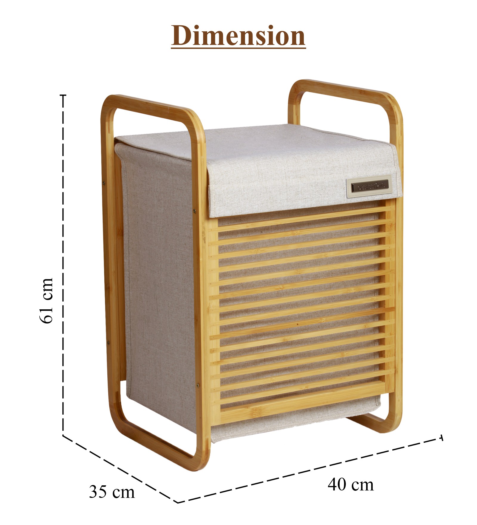 Sophia Laundry Basket Storage White and Beige