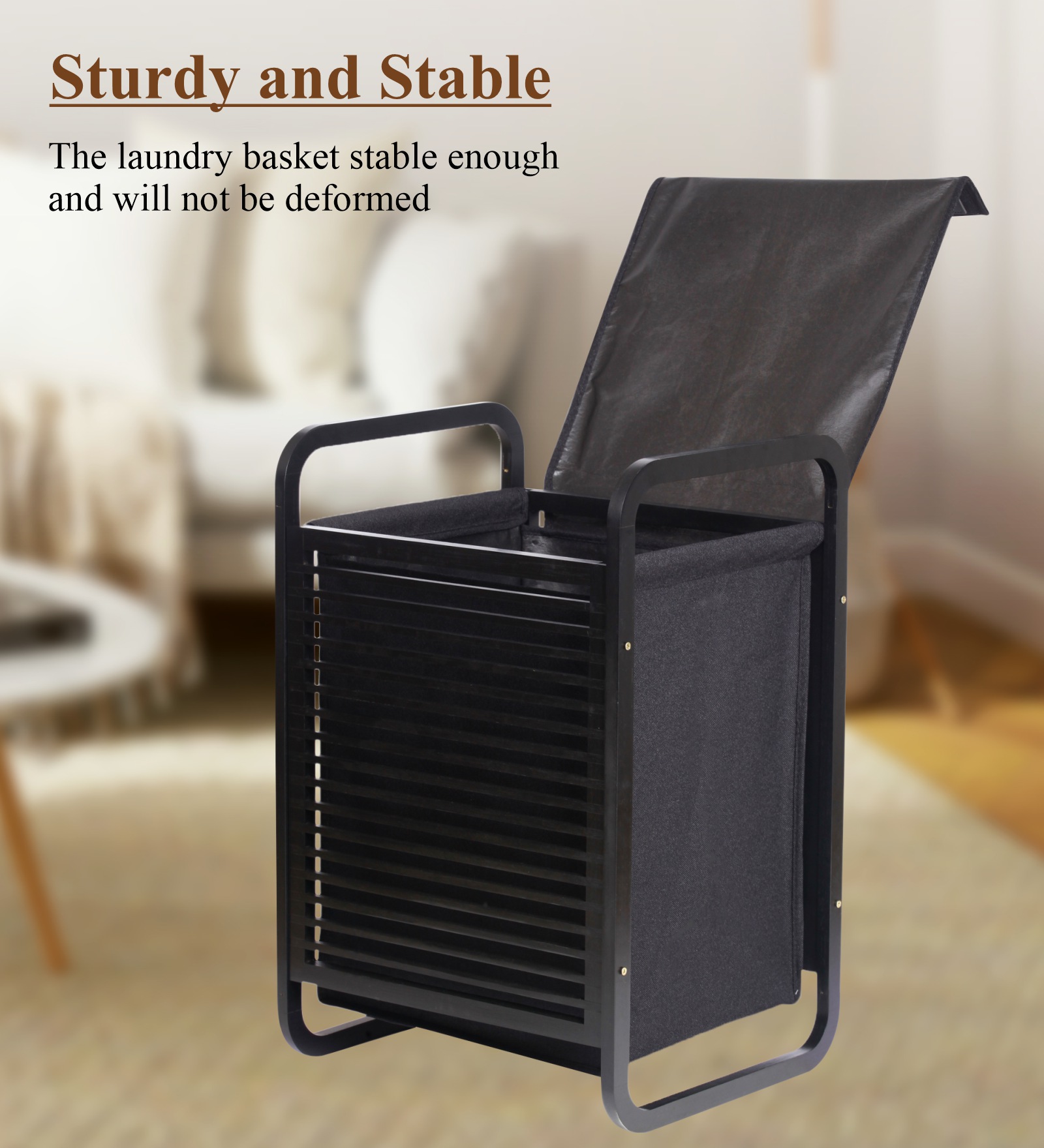 Sophia Laundry Basket Storage White and Black