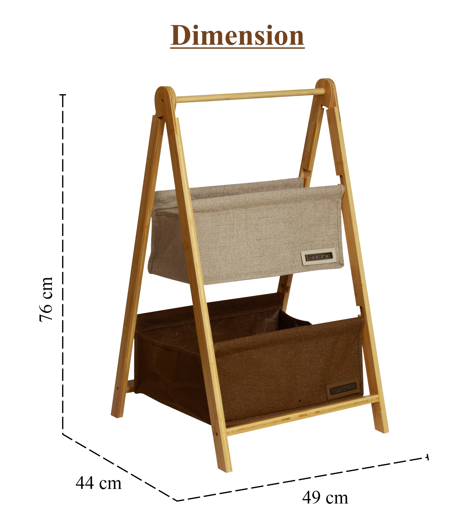 Sophia Laundry Basket Storage Beige and Brown