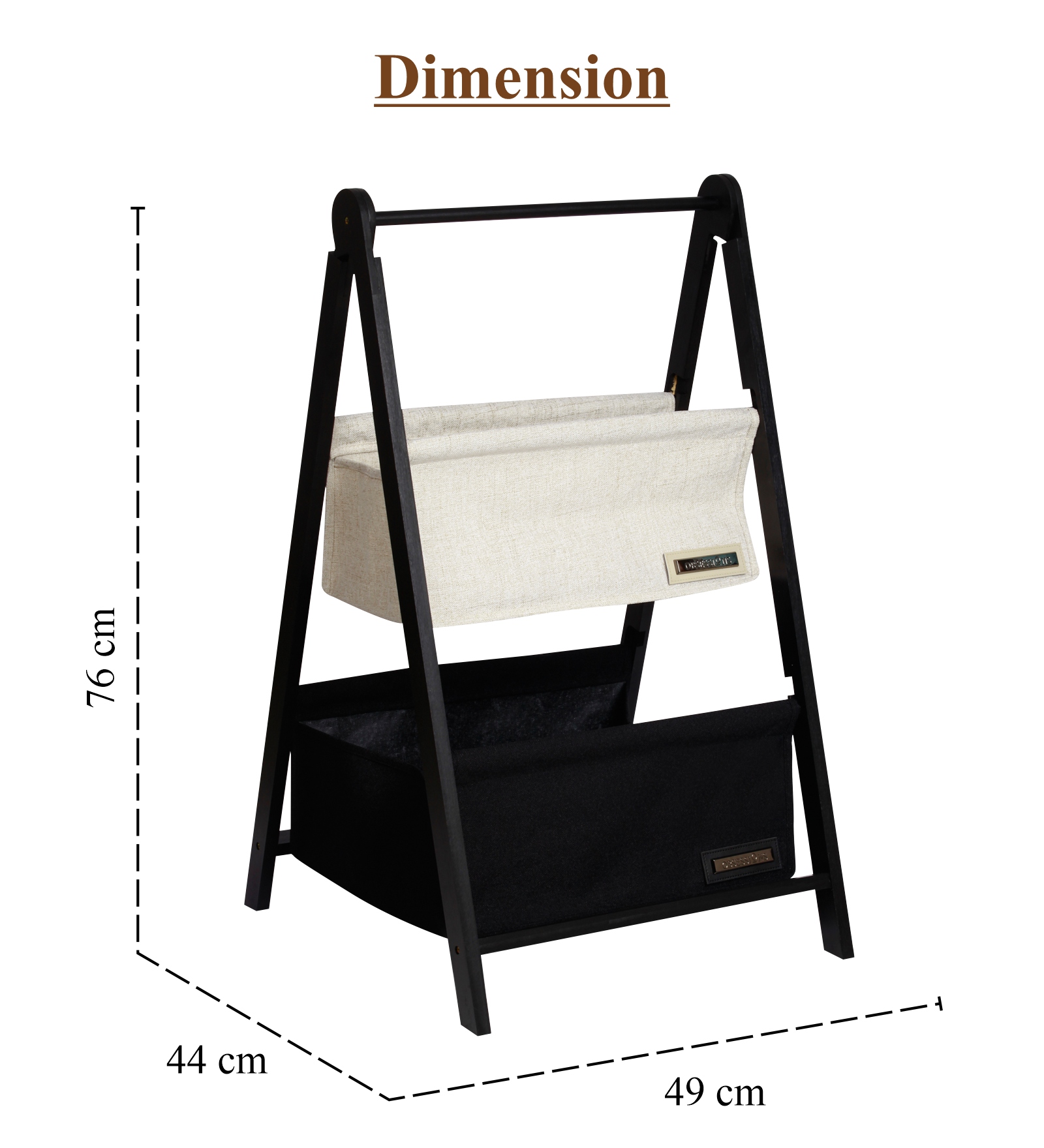 Sophia Laundry Basket Storage Black and White