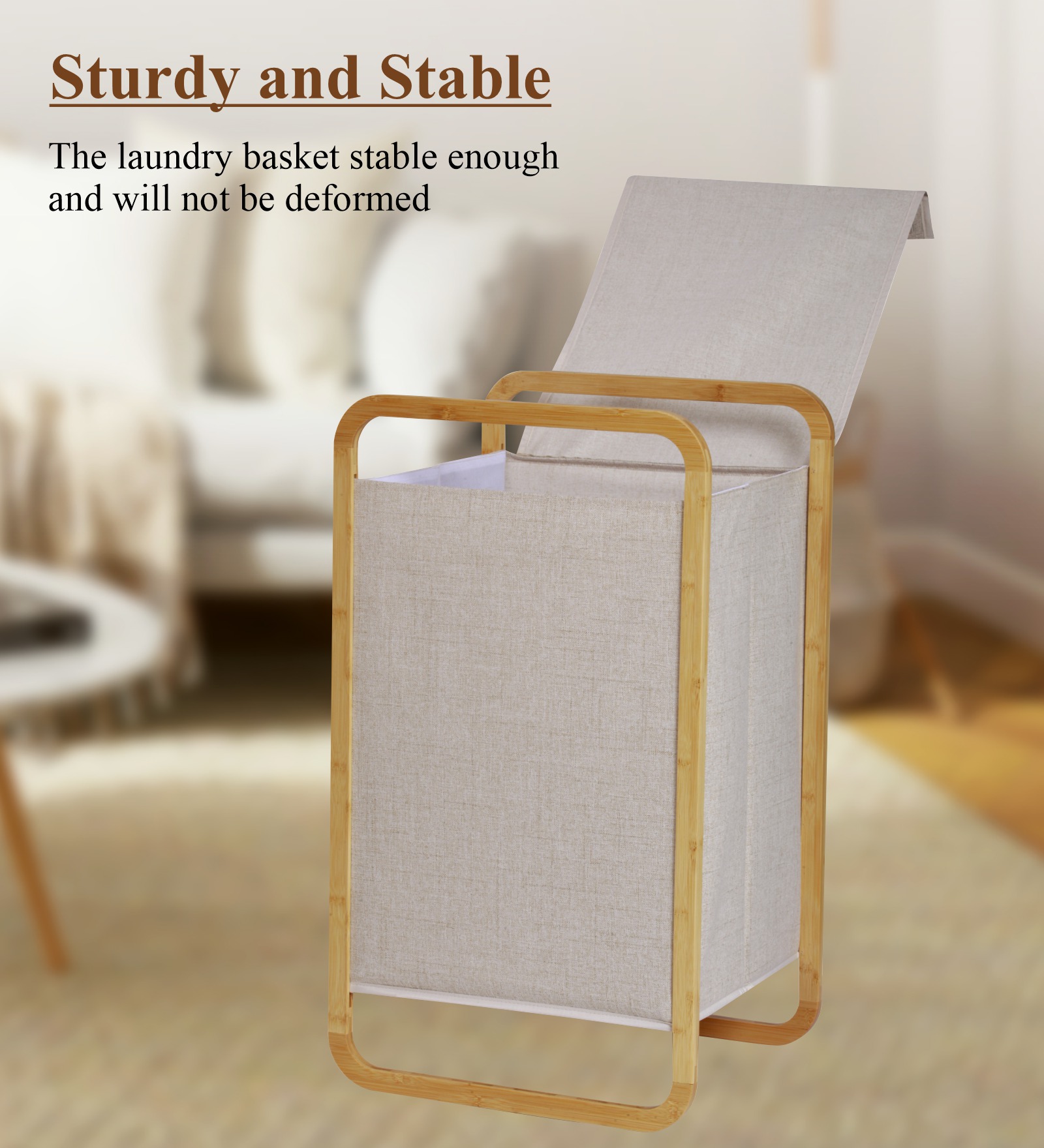 Sophia Laundry Basket Storage Beige