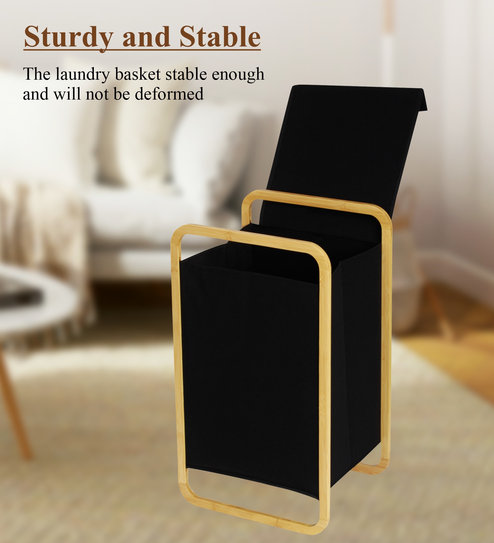 Sophia Laundry Basket Storage Black