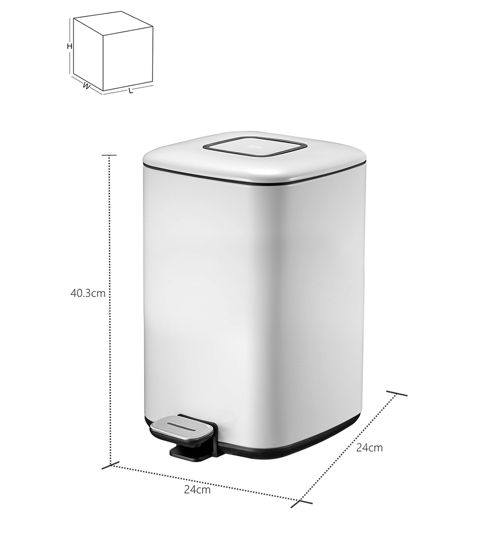 Eko 9388 Regent Deodorizer Compartment Step Bin White