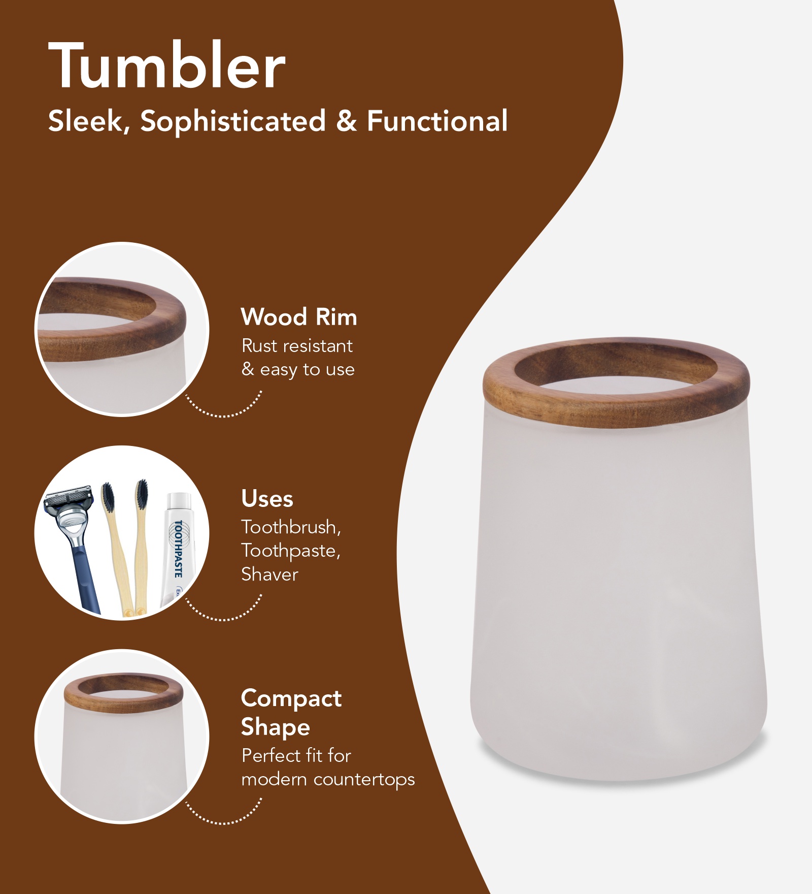 Prism 2 Glass Bath Set White