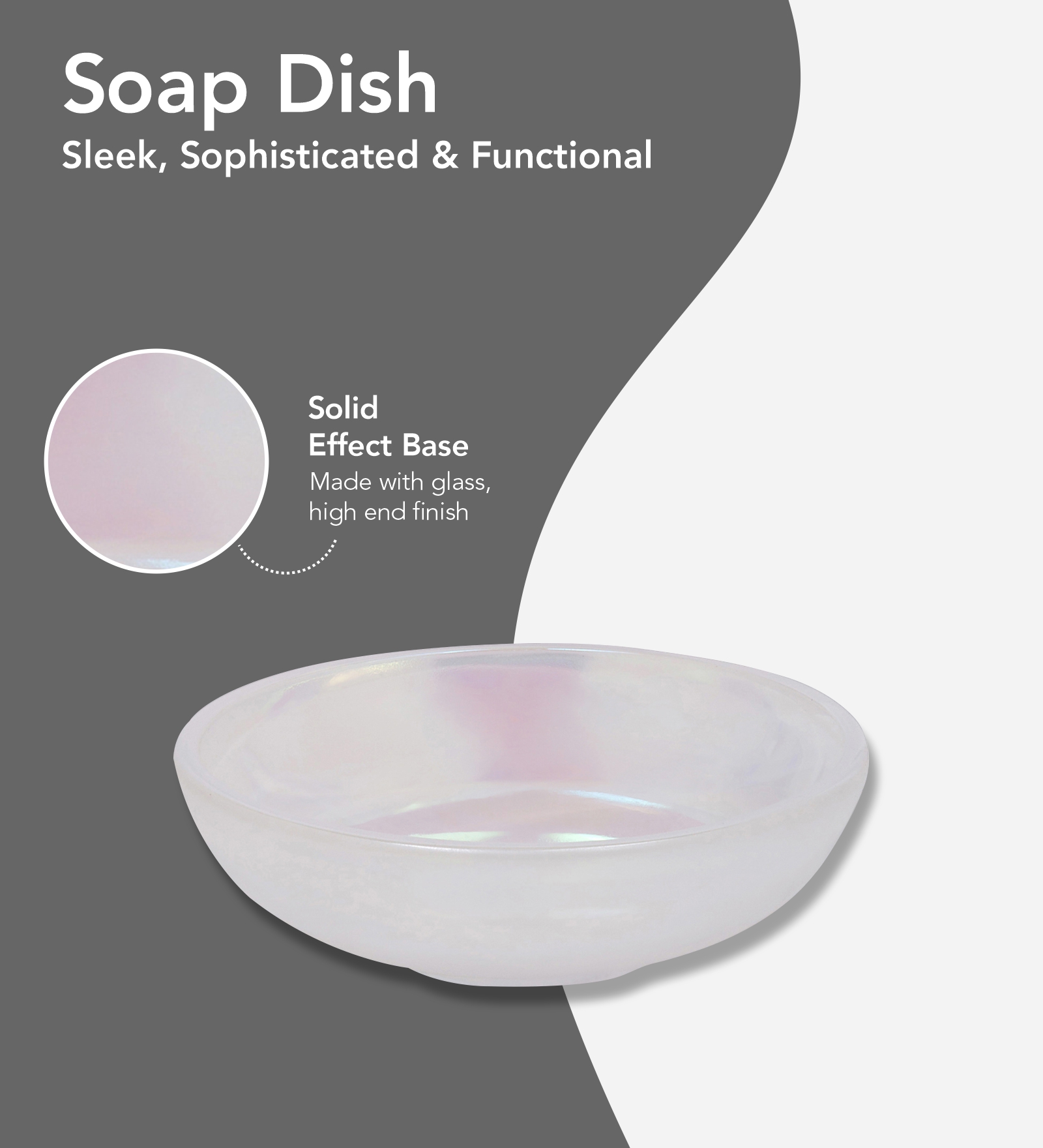 Prism 2 Glass Bath Set Off White