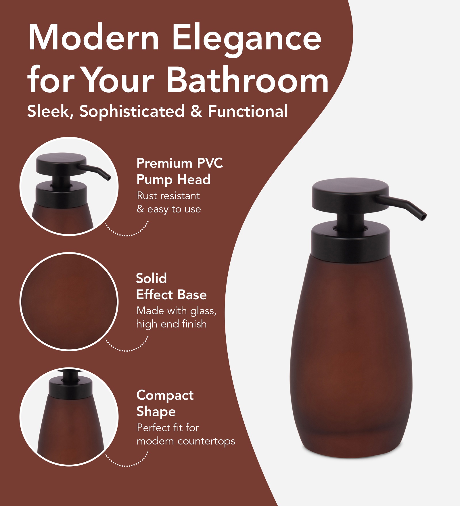 Prism 2 Glass Bath Set Brown