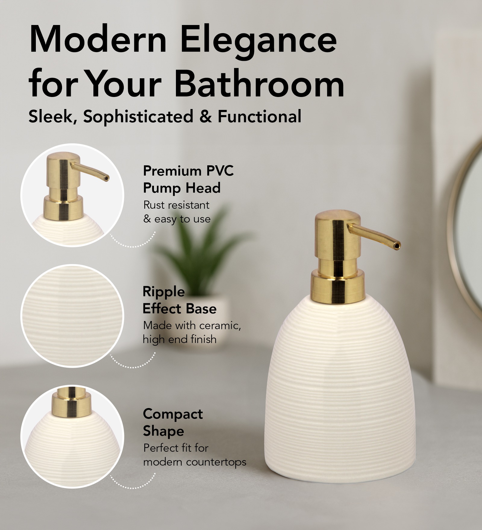 Earth 2 Ceramic Bath Set White