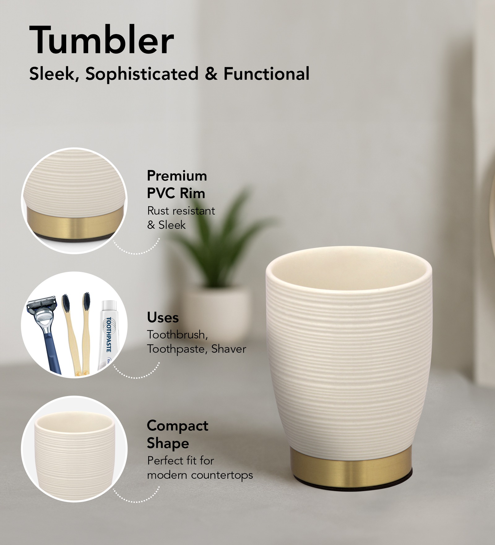 Earth 2 Ceramic Bath Set White