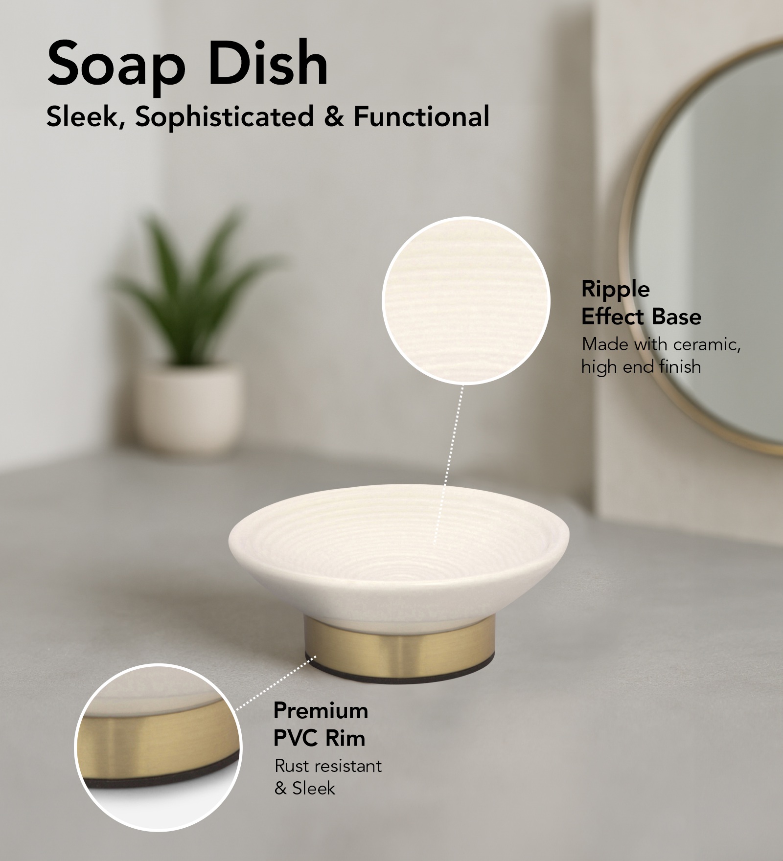 Earth 2 Ceramic Bath Set White