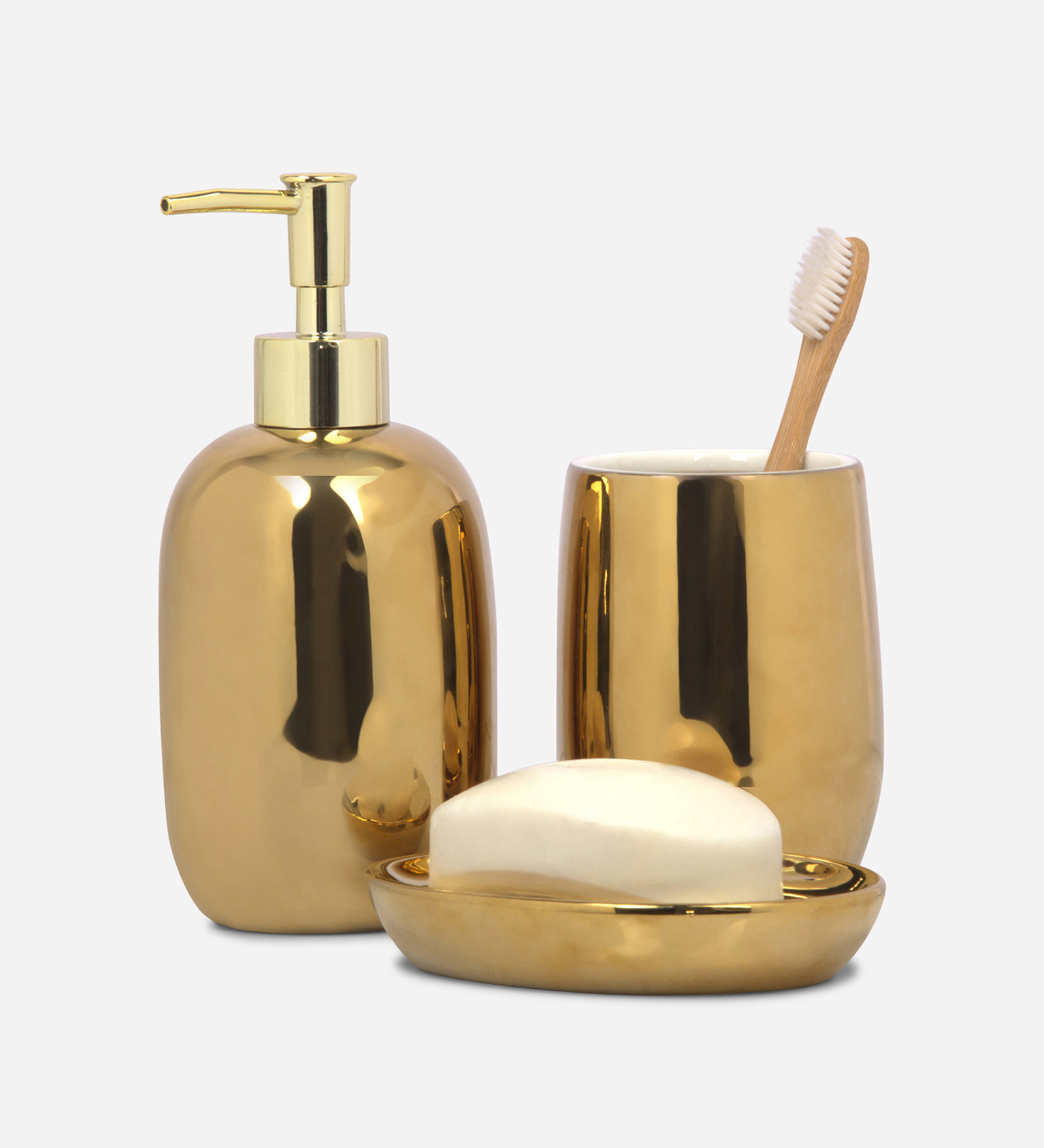 Earth 2 Ceramic Bath Set Gold