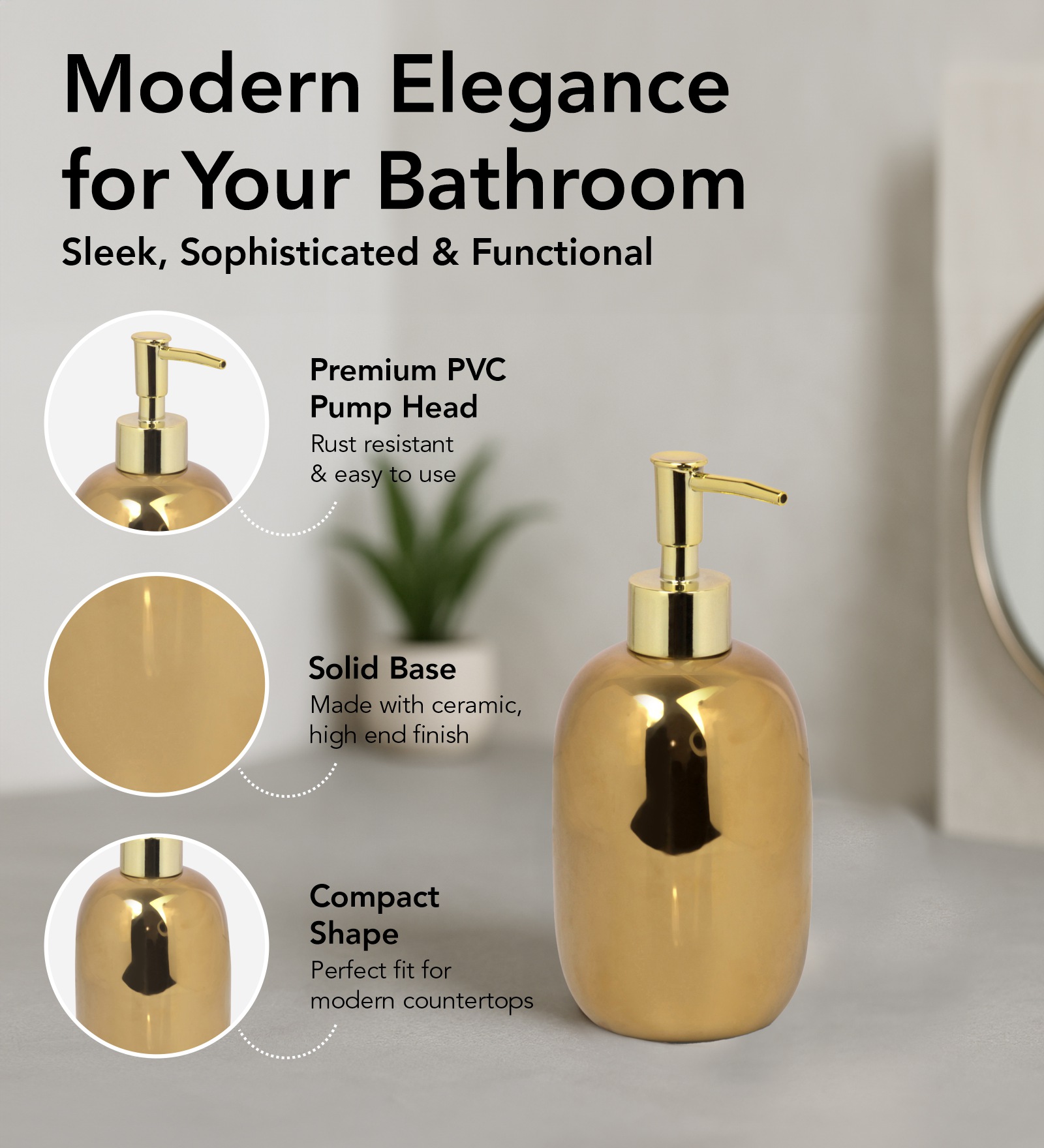 Earth 2 Ceramic Bath Set Gold