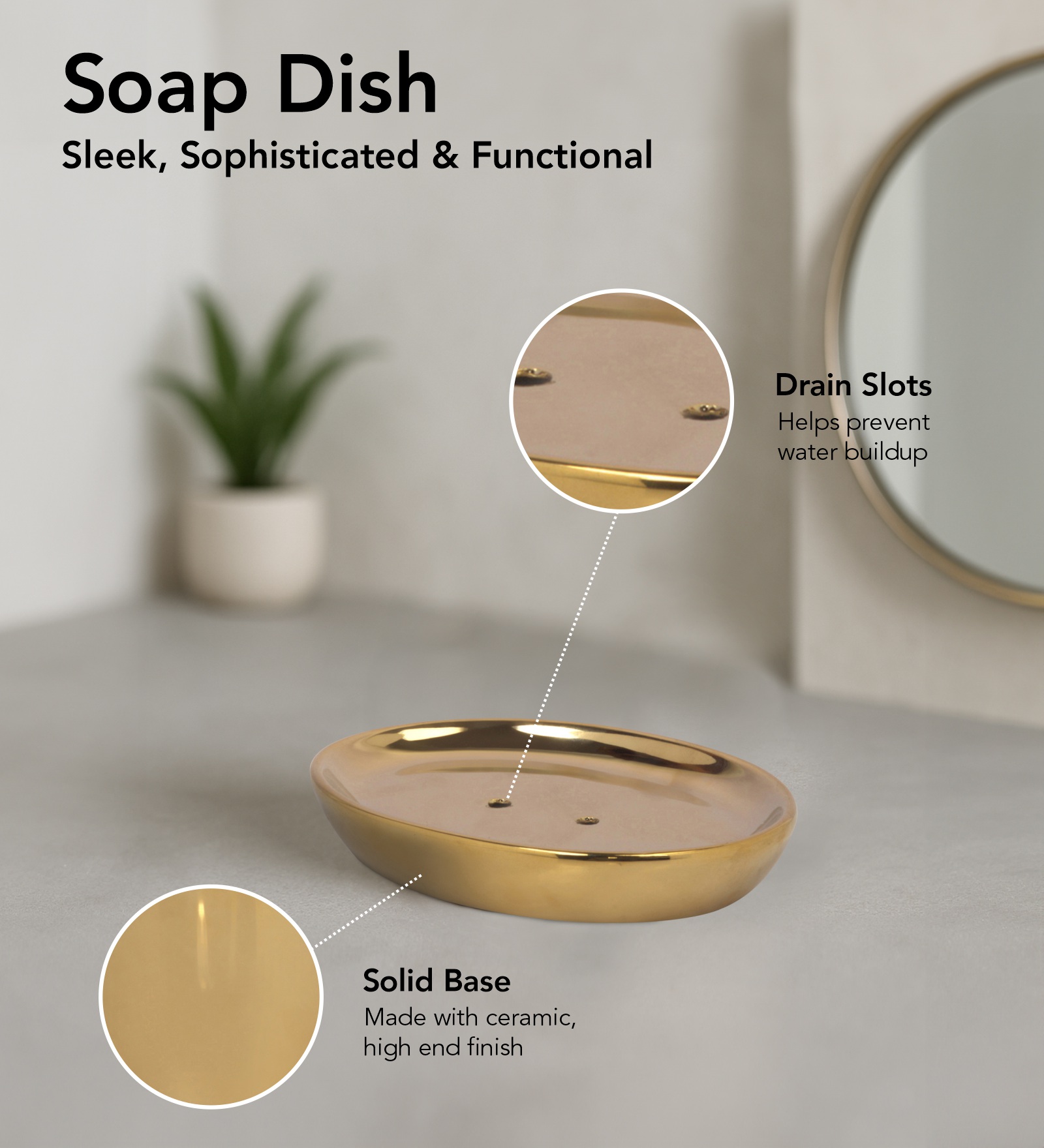 Earth 2 Ceramic Bath Set Gold