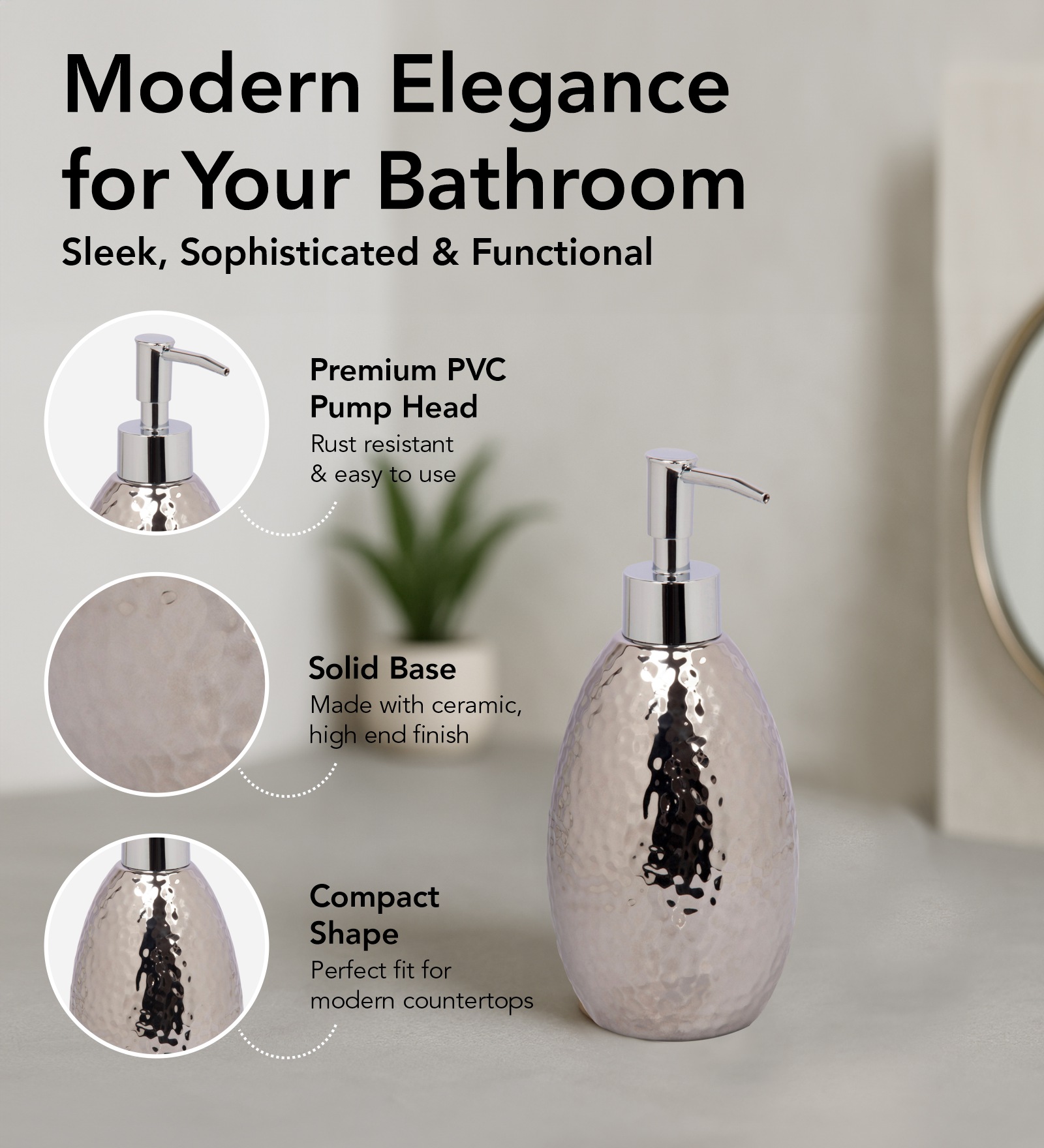 Earth 2 Ceramic Bath Set Silver