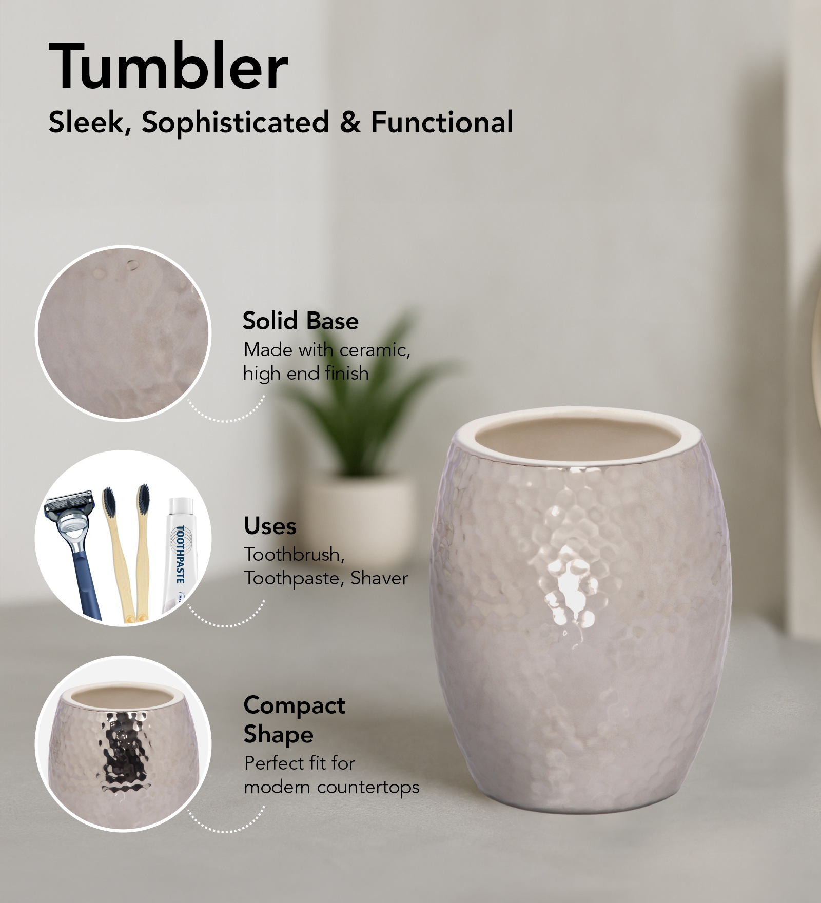 Earth 2 Ceramic Bath Set Silver