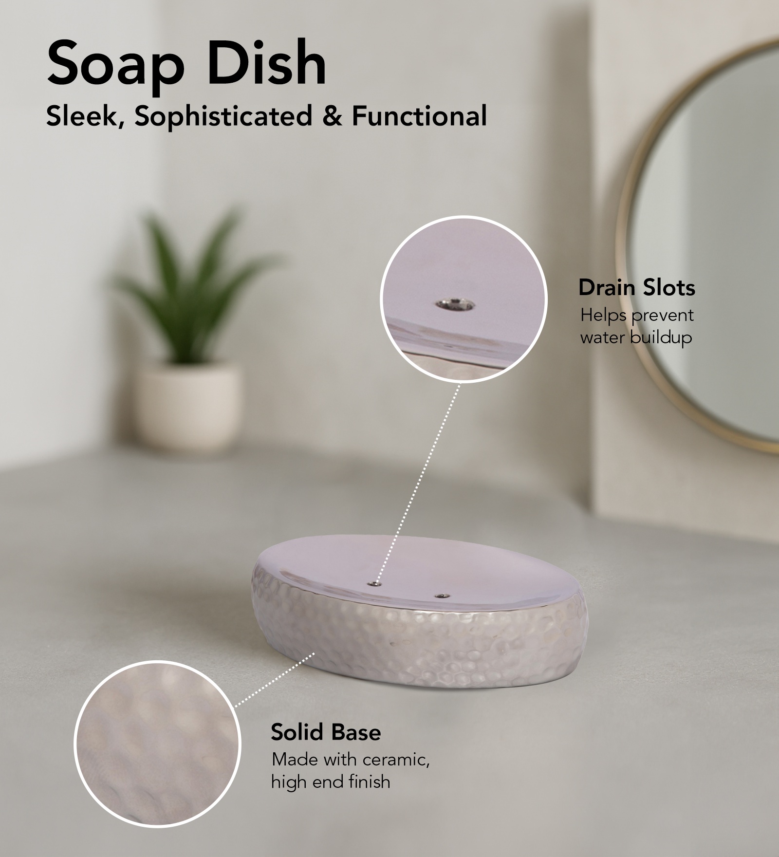 Earth 2 Ceramic Bath Set Silver