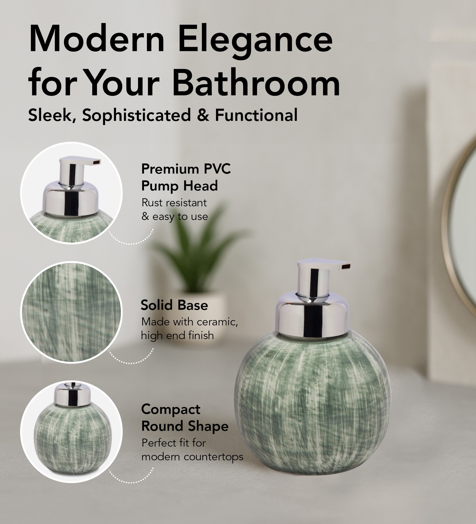 Earth 2 Ceramic Bath Set Olive