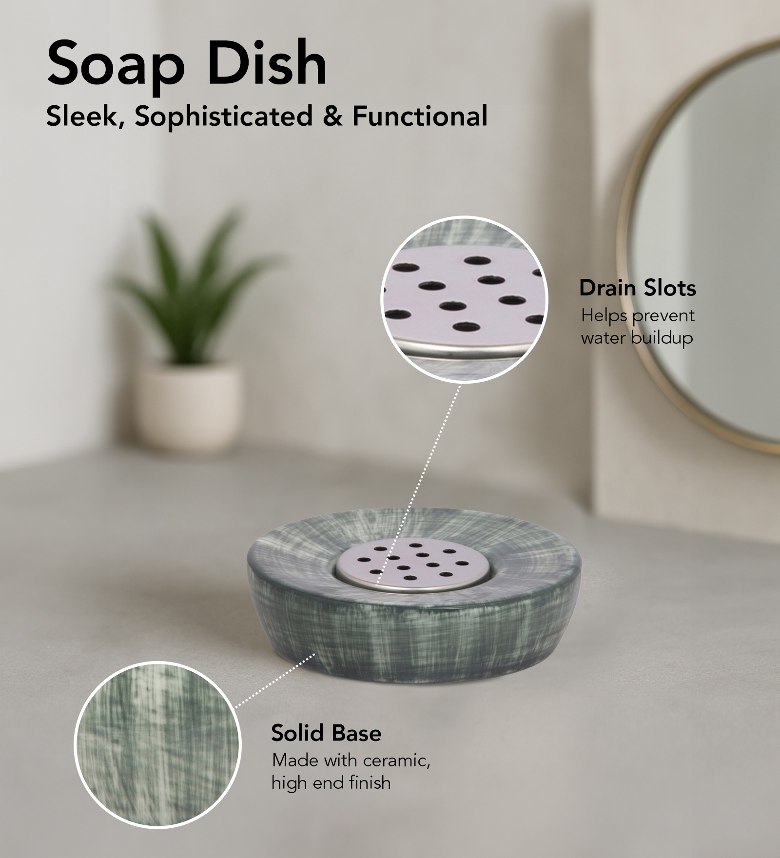 Earth 2 Ceramic Bath Set Olive