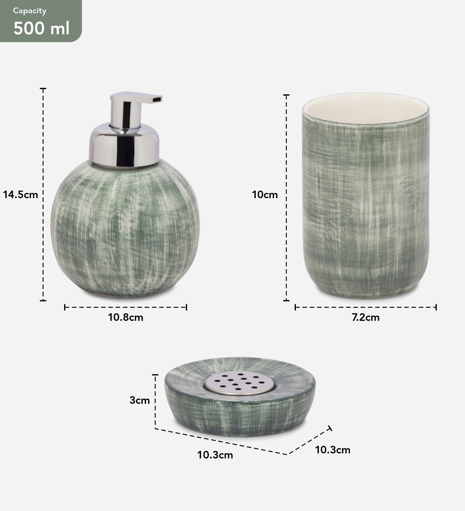 Earth 2 Ceramic Bath Set Olive