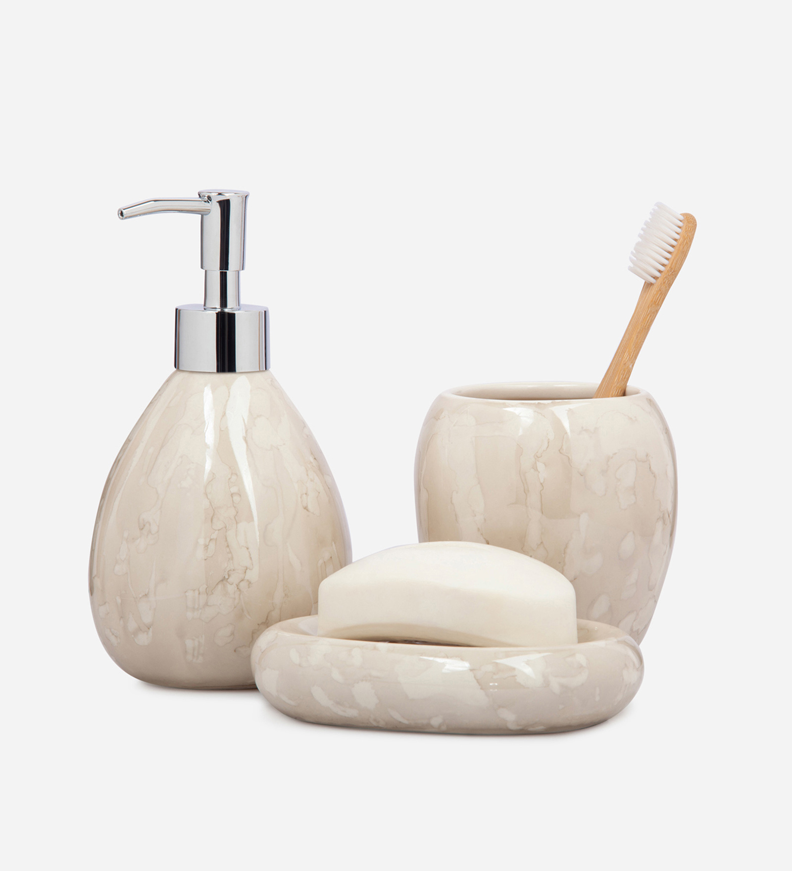 Earth 2 Ceramic Bath Set Cream