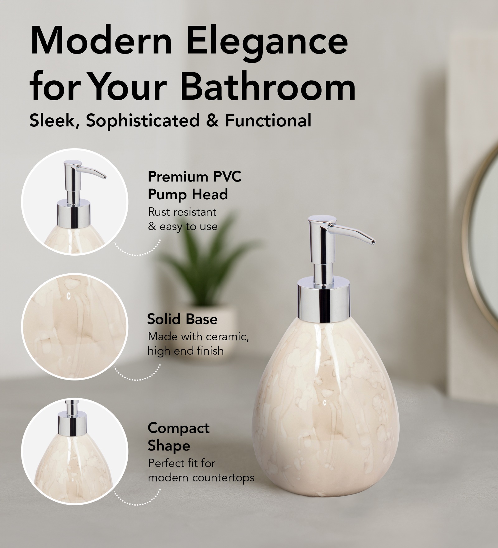 Earth 2 Ceramic Bath Set Cream