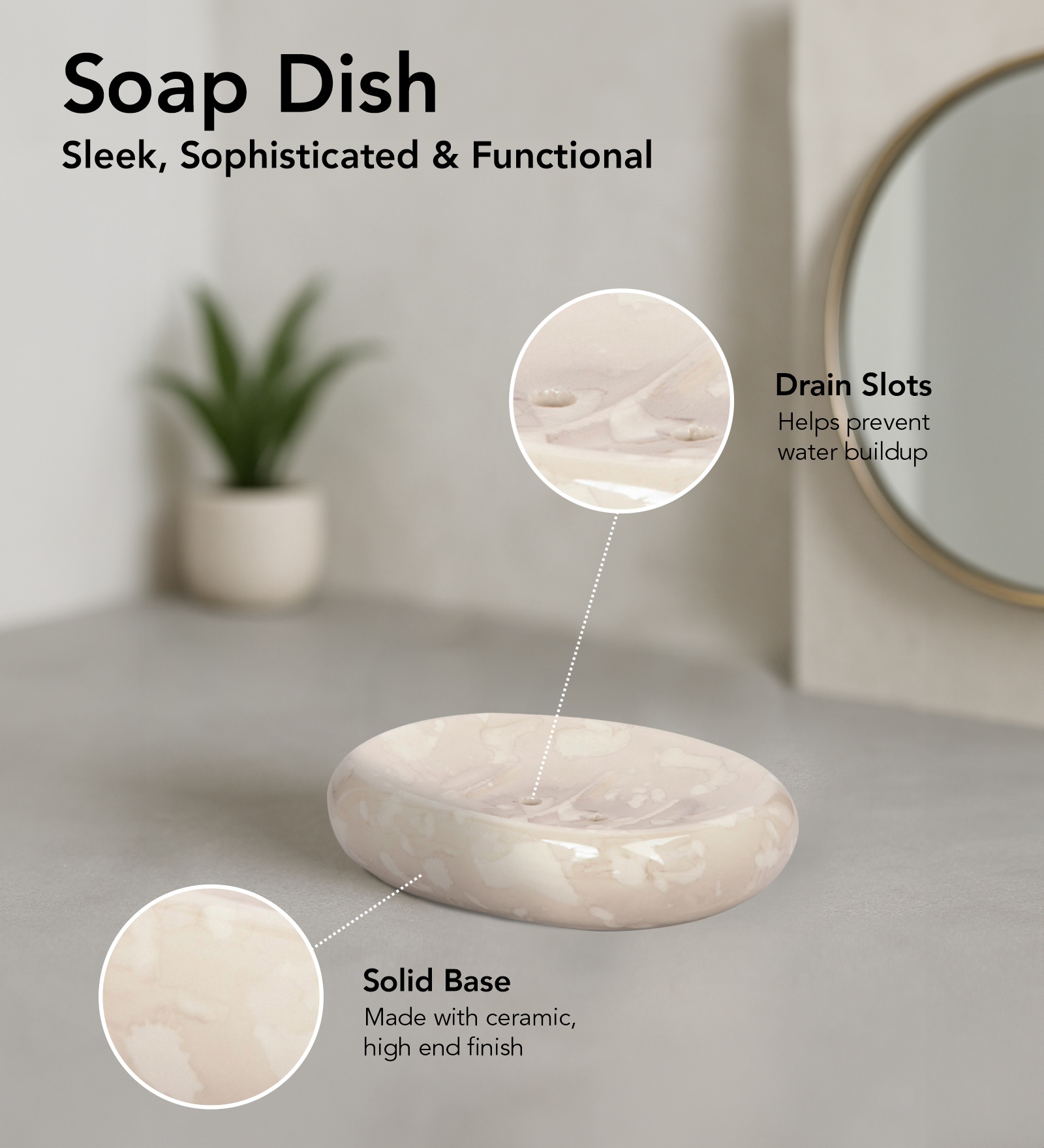 Earth 2 Ceramic Bath Set Cream