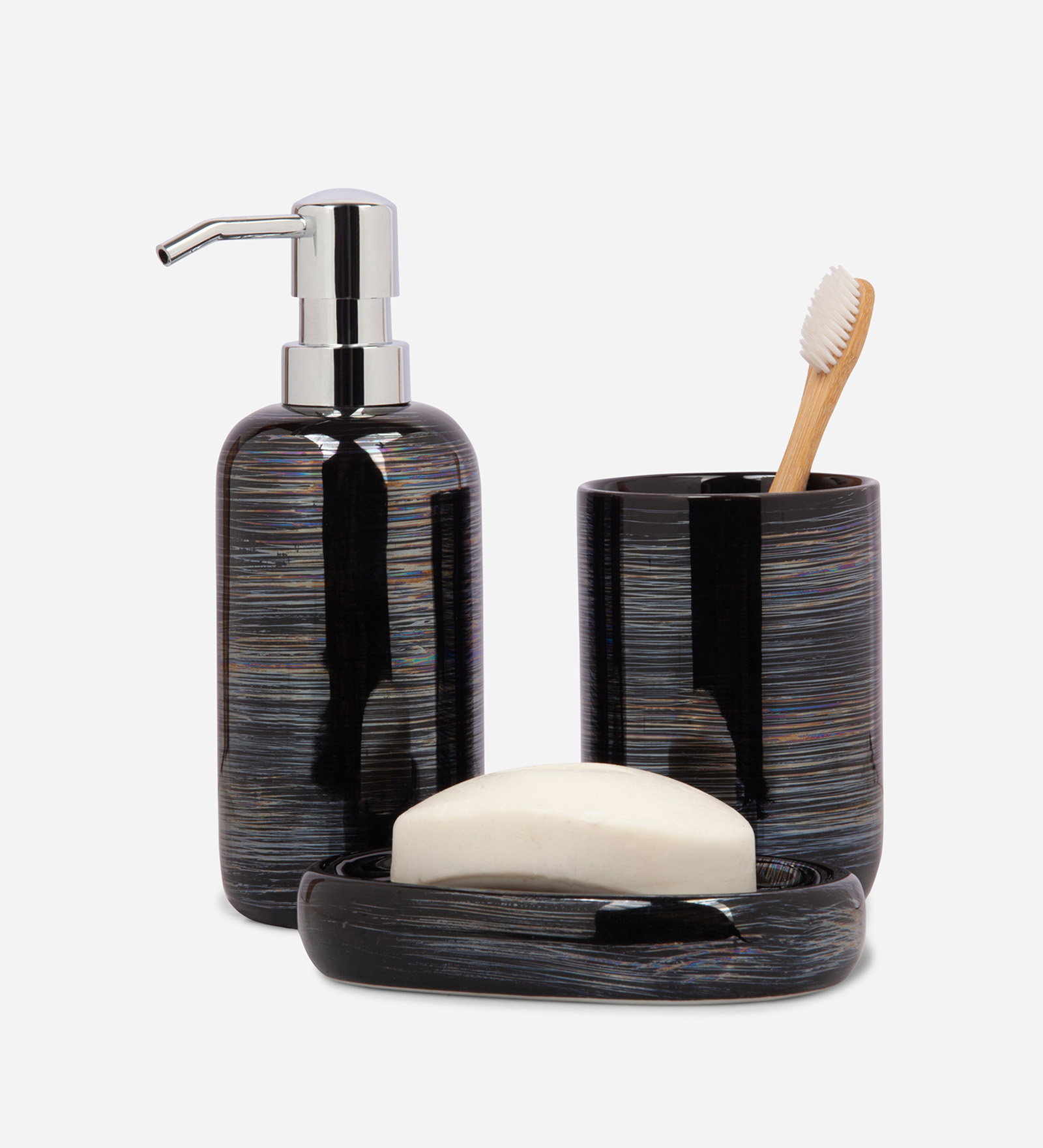 Earth 2 Ceramic Bath Set Black