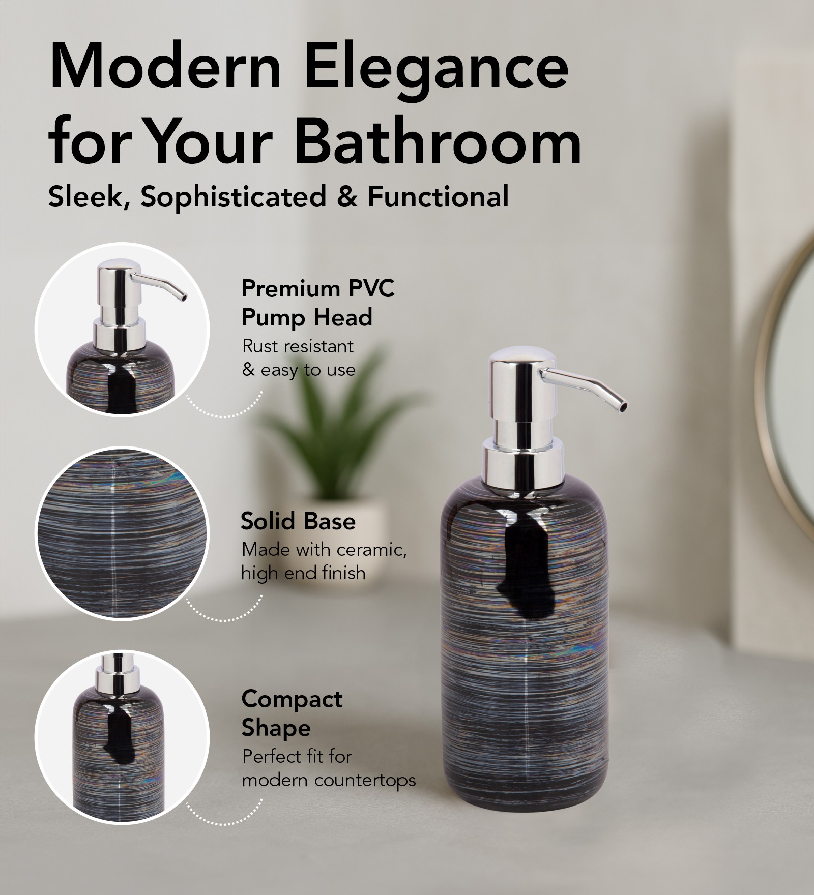 Earth 2 Ceramic Bath Set Black